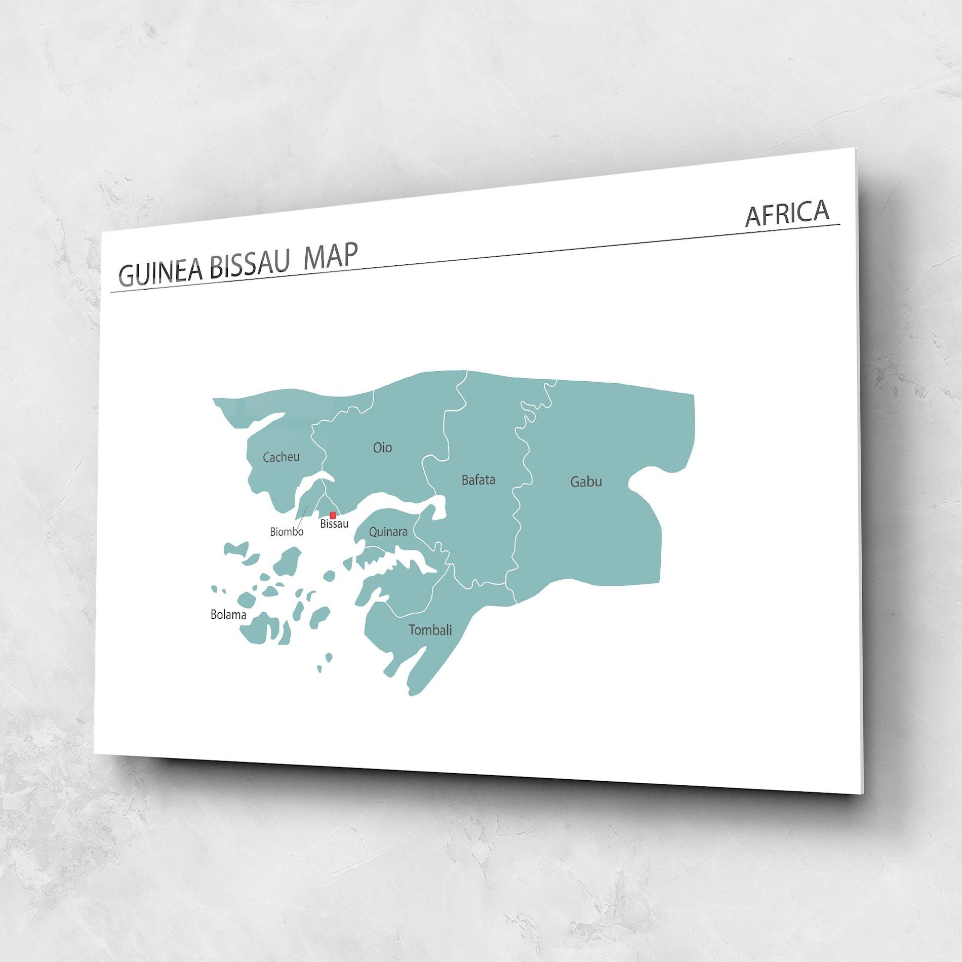 Obraz na Szkle Guinea Bissau Map mockup 1