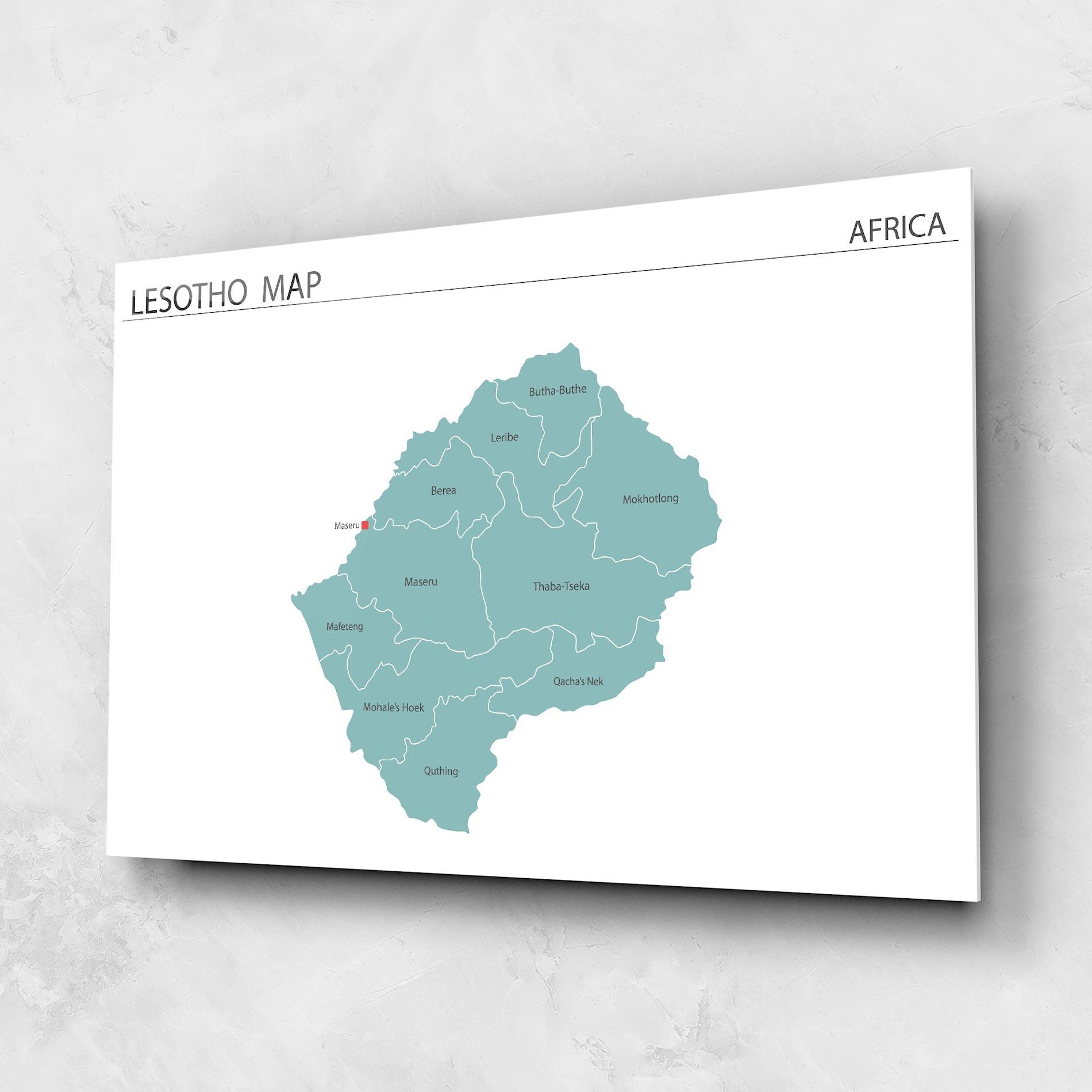 Obraz na Szkle Lesotho Map mockup 1