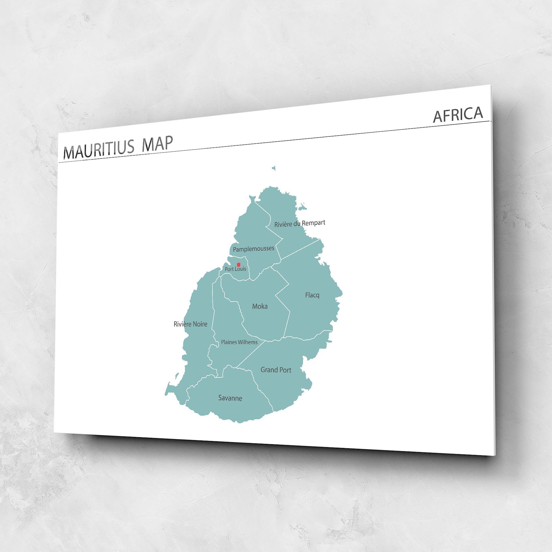 Obraz na Szkle Mauritius Map mockup 1