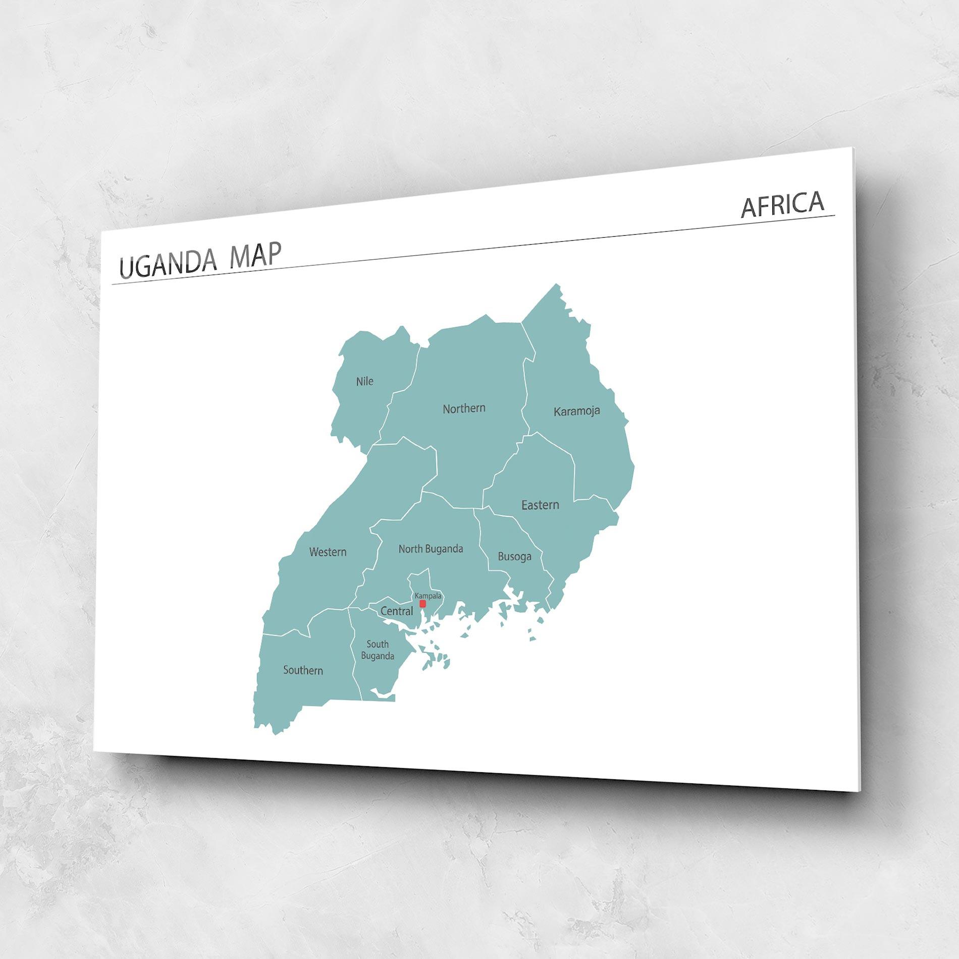 Obraz na Szkle Uganda Map mockup 1