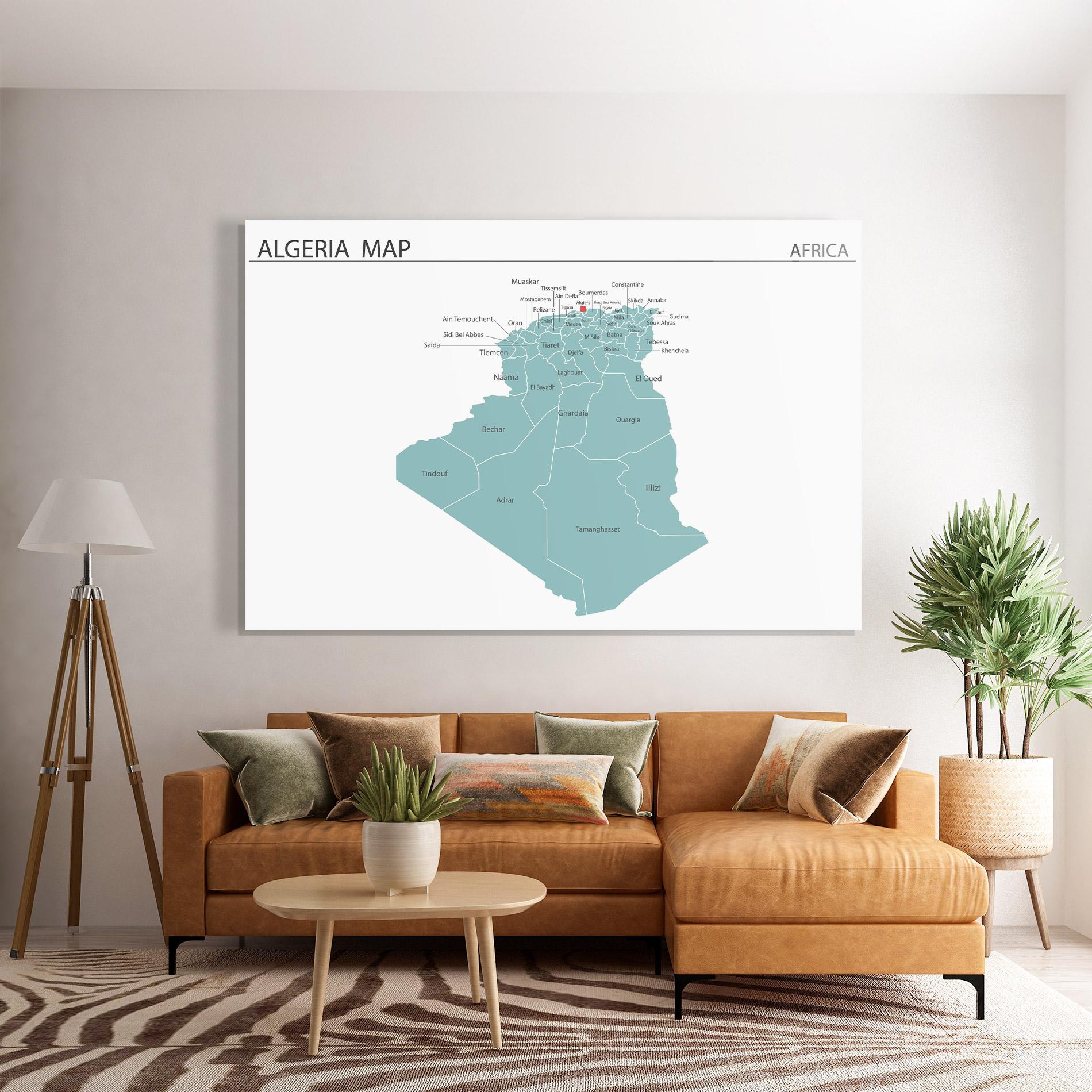 Obraz na Szkle Algeria Map mockup 7