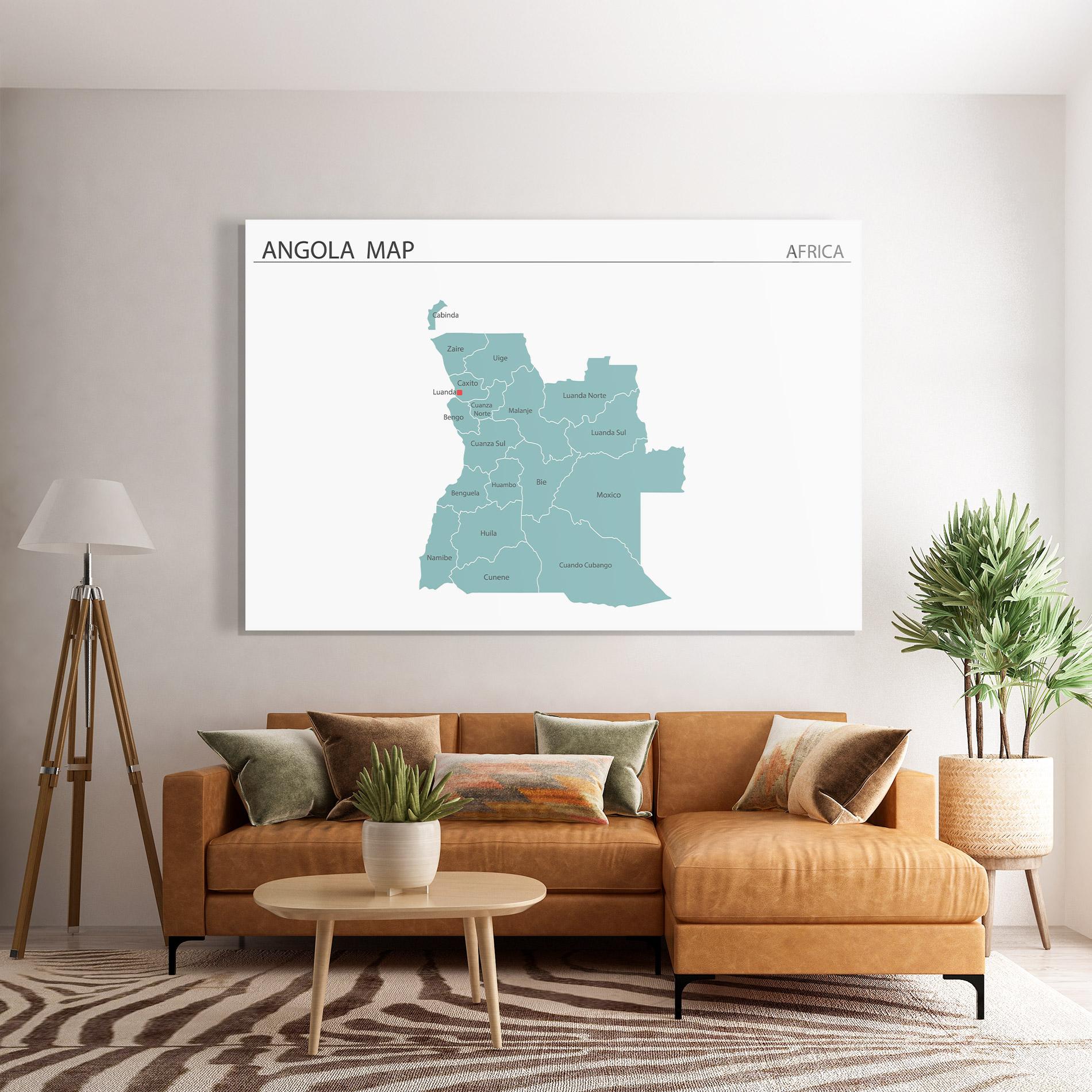 Obraz na Szkle Angola Map mockup 7