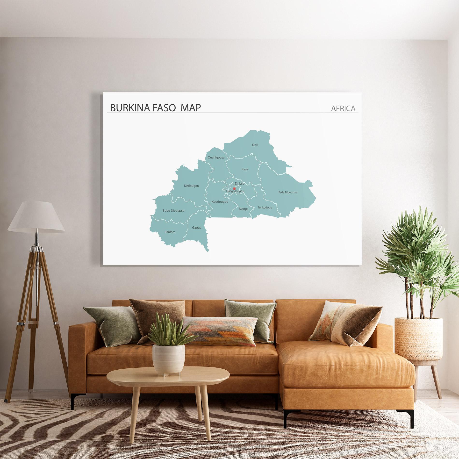 Obraz na Szkle Burkina Faso Map mockup 7