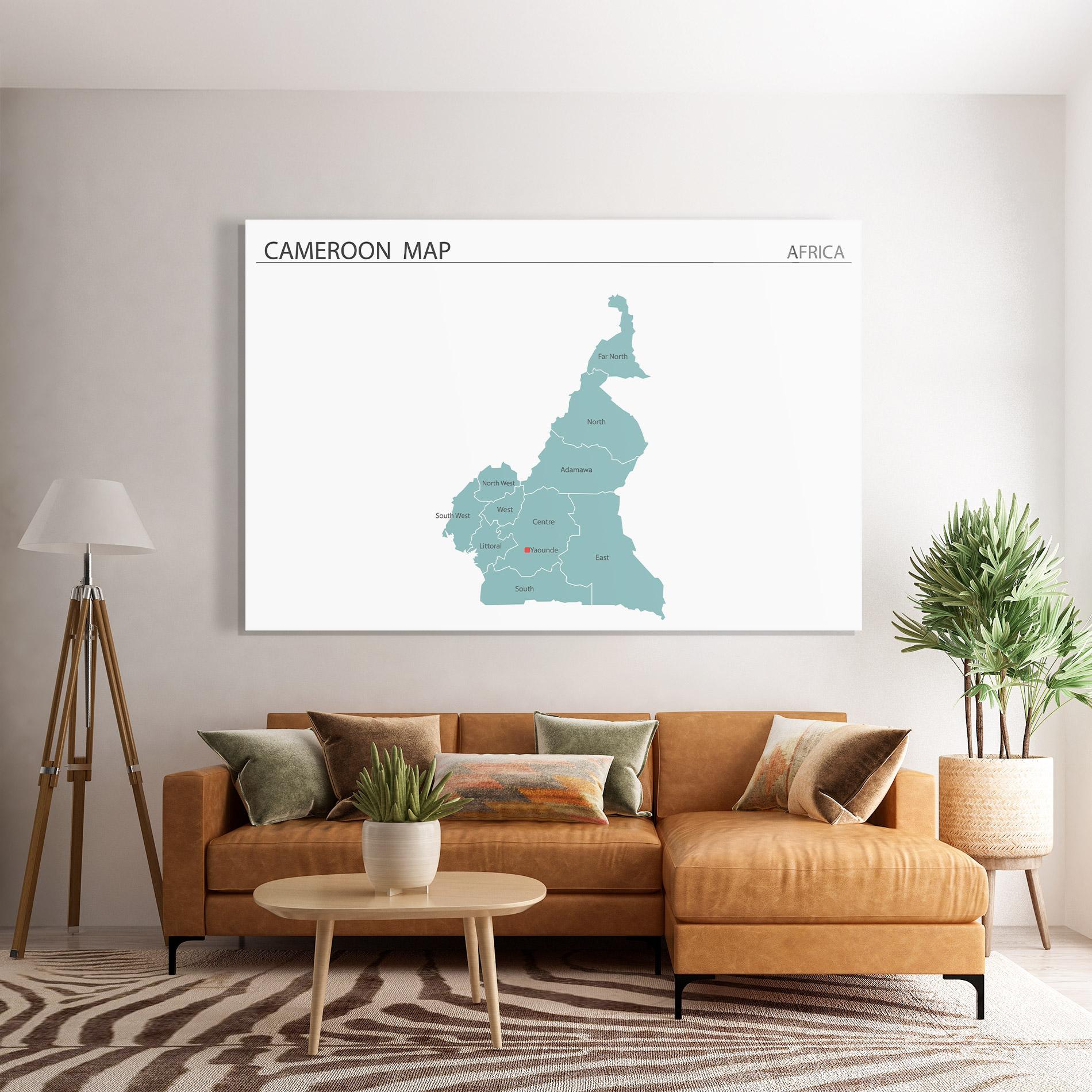 Obraz na Szkle Cameroon Map mockup 7