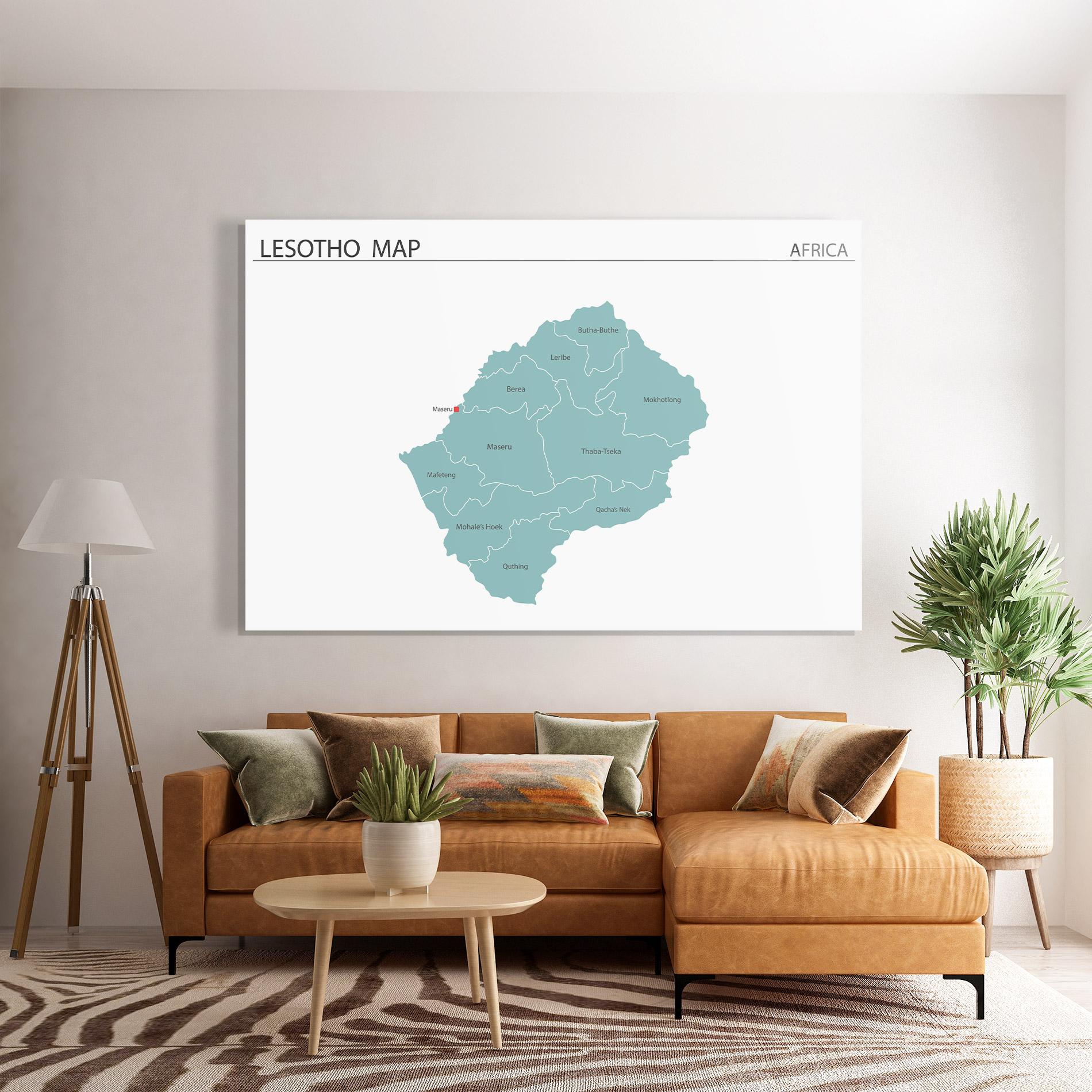 Obraz na Szkle Lesotho Map mockup 7