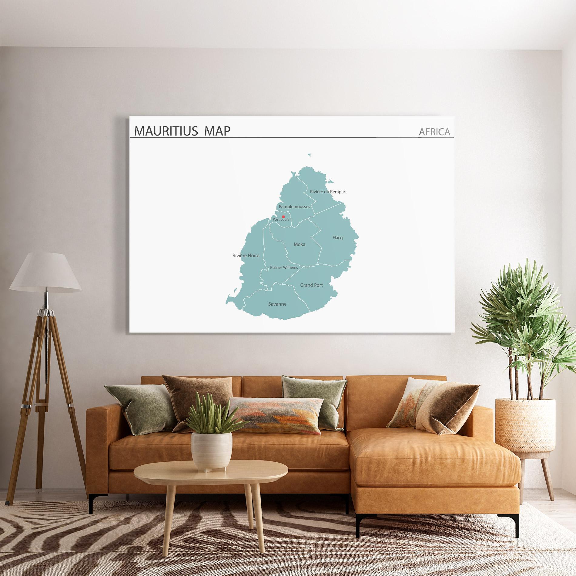 Obraz na Szkle Mauritius Map mockup 7