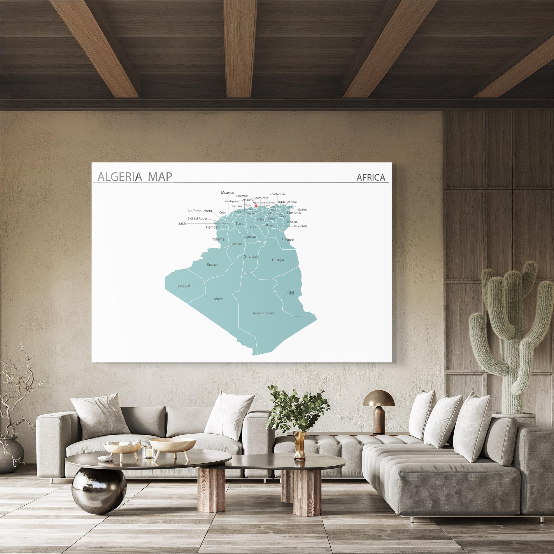 Obraz na Szkle Algeria Map mockup 8