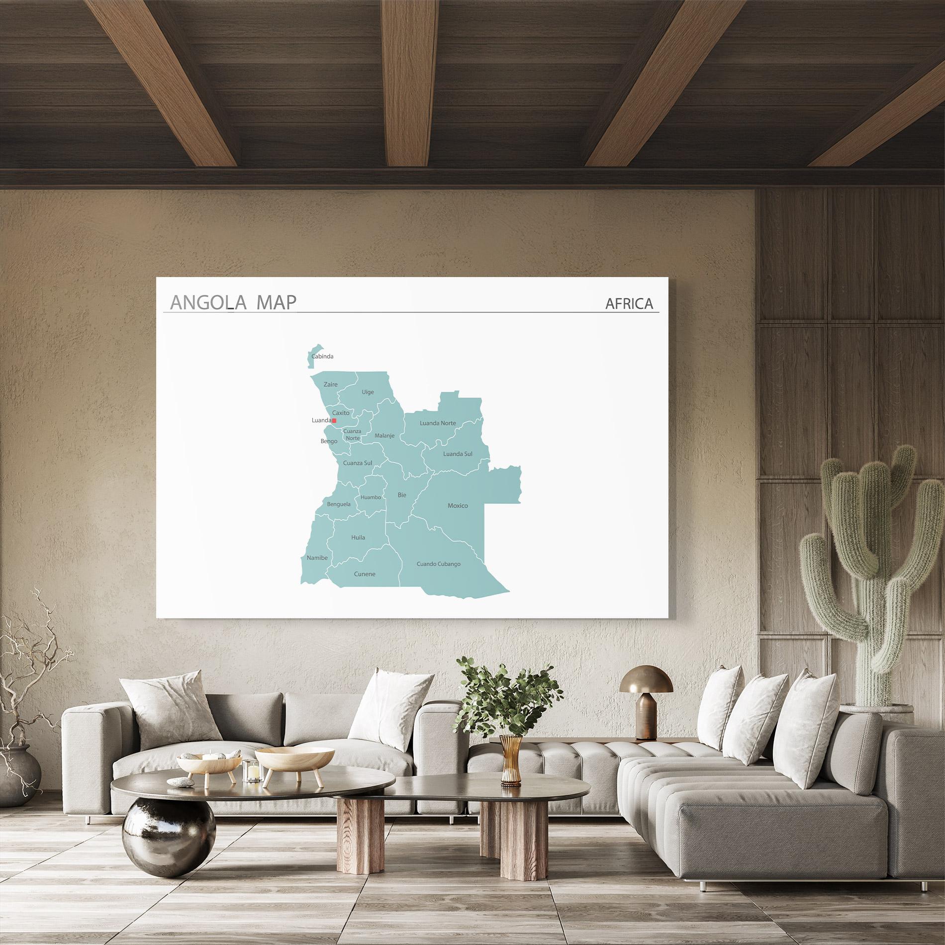 Obraz na Szkle Angola Map mockup 8