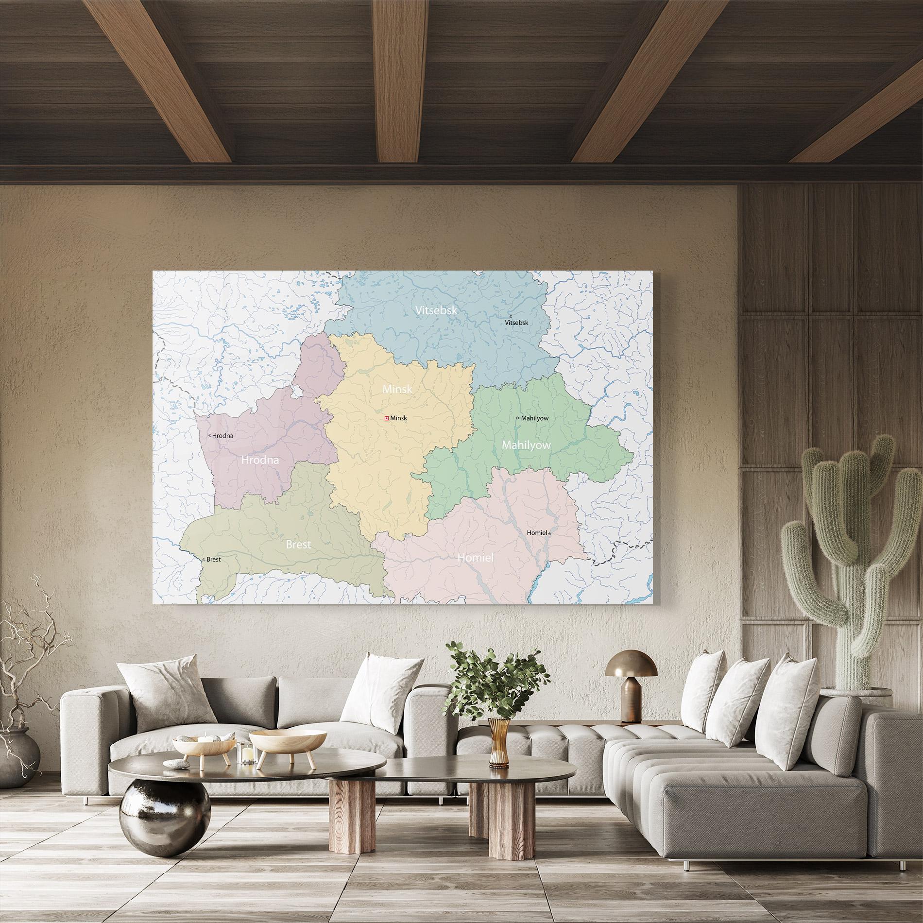 Obraz na Szkle Belarus Map mockup 8