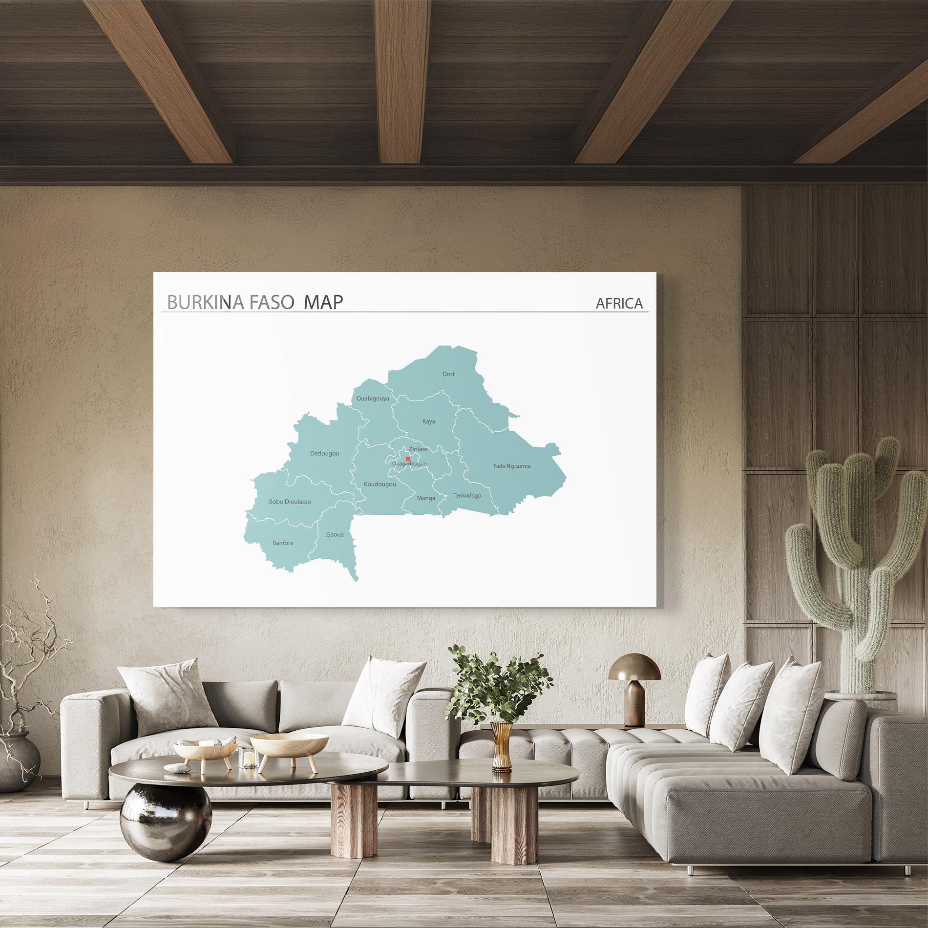 Obraz na Szkle Burkina Faso Map mockup 8