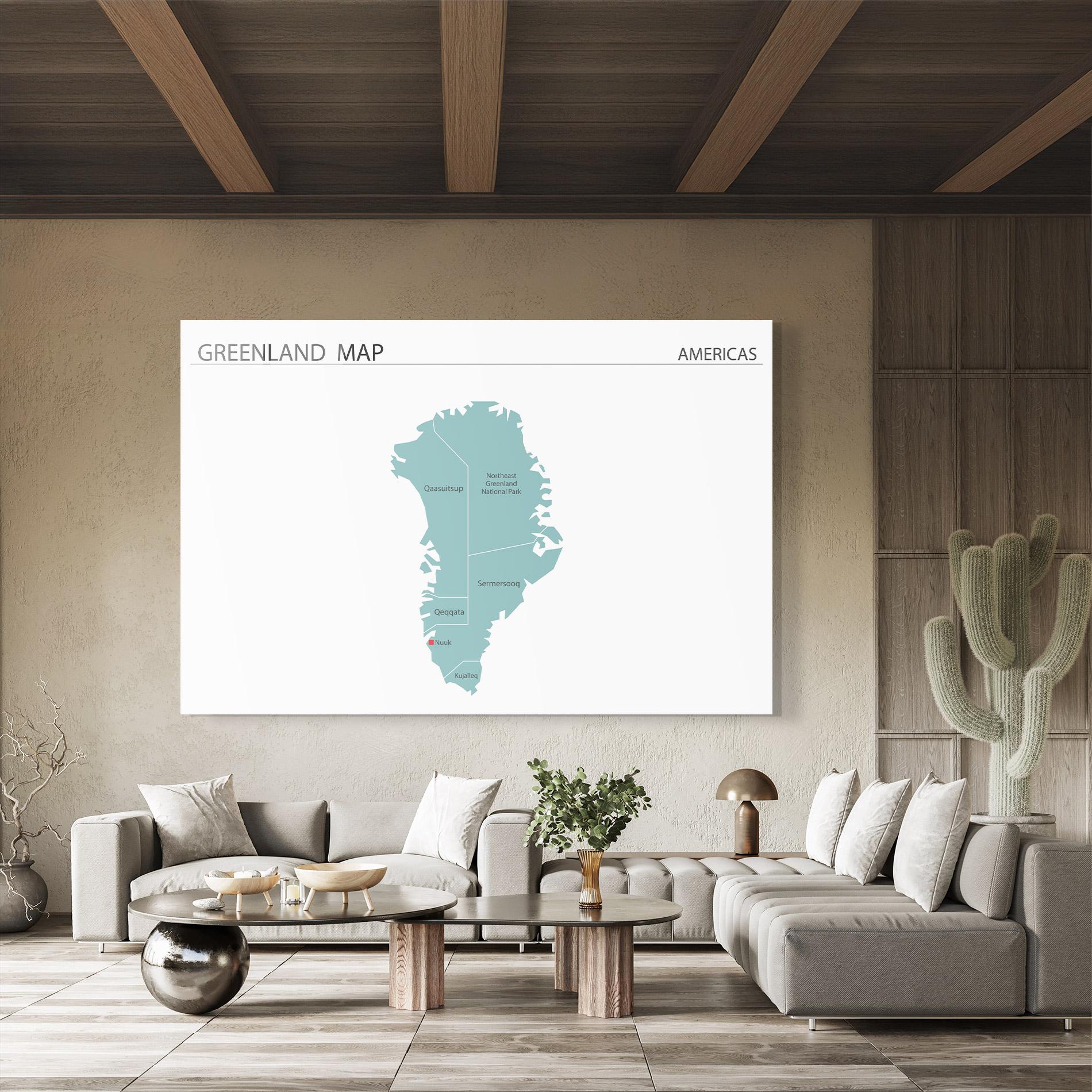 Obraz na Szkle Greenland Map mockup 8