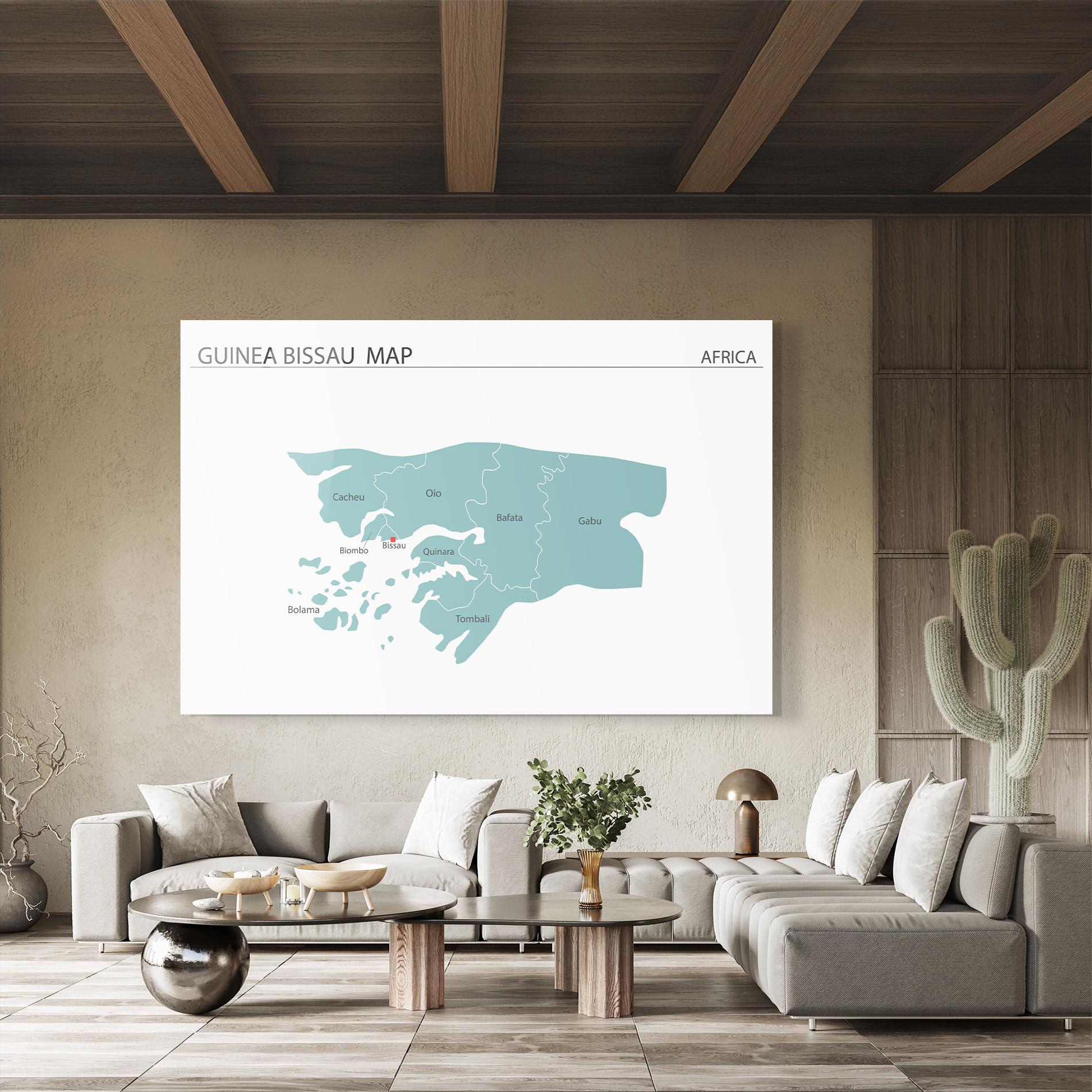 Obraz na Szkle Guinea Bissau Map mockup 8