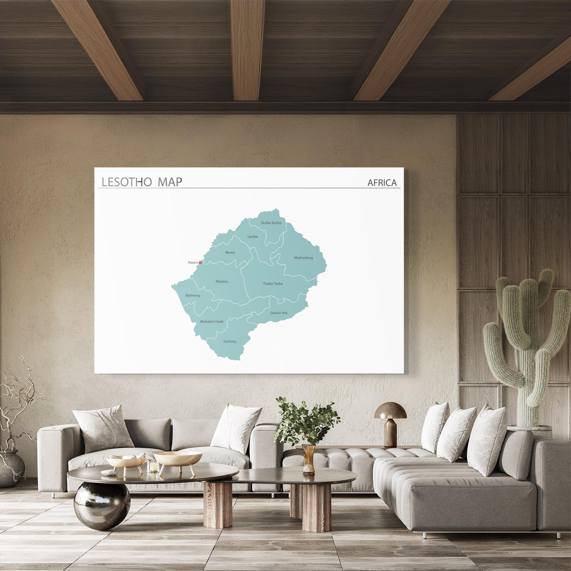 Obraz na Szkle Lesotho Map mockup 8