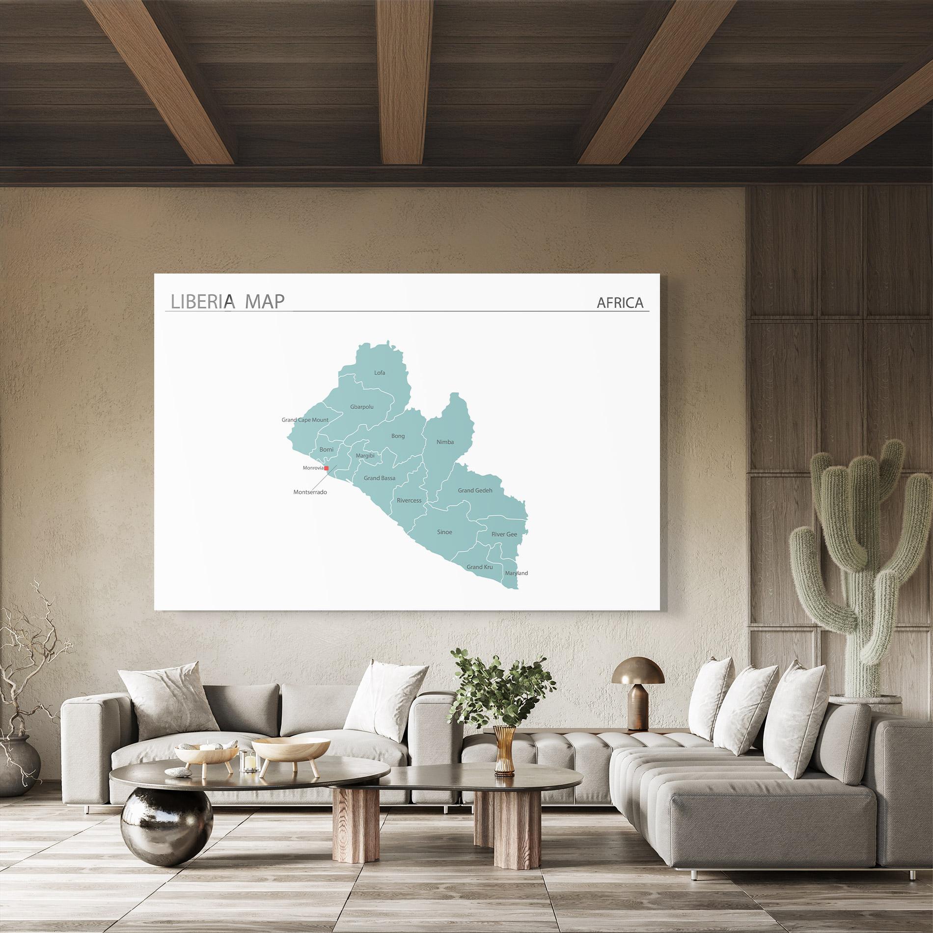 Obraz na Szkle Liberia Map mockup 8