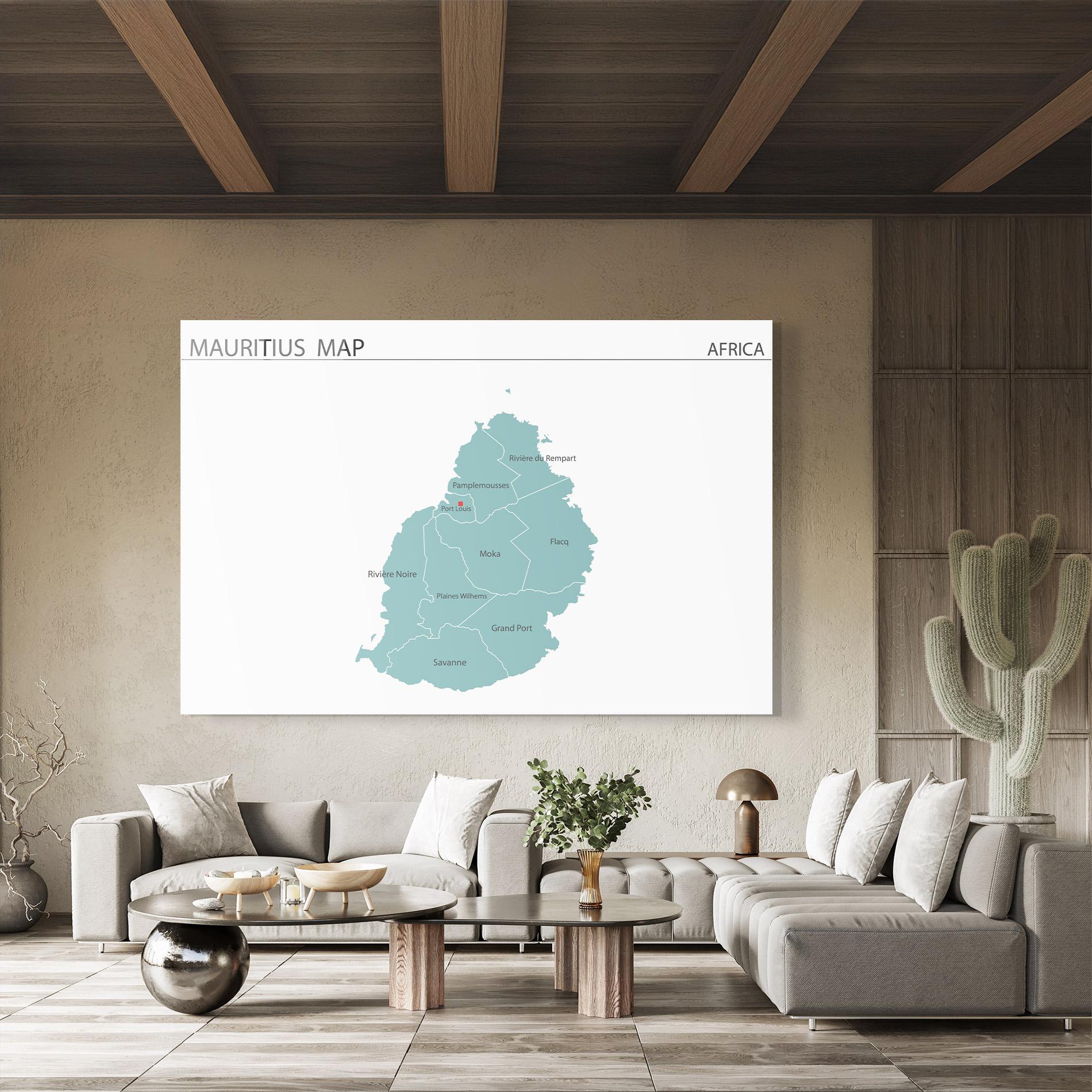 Obraz na Szkle Mauritius Map mockup 8