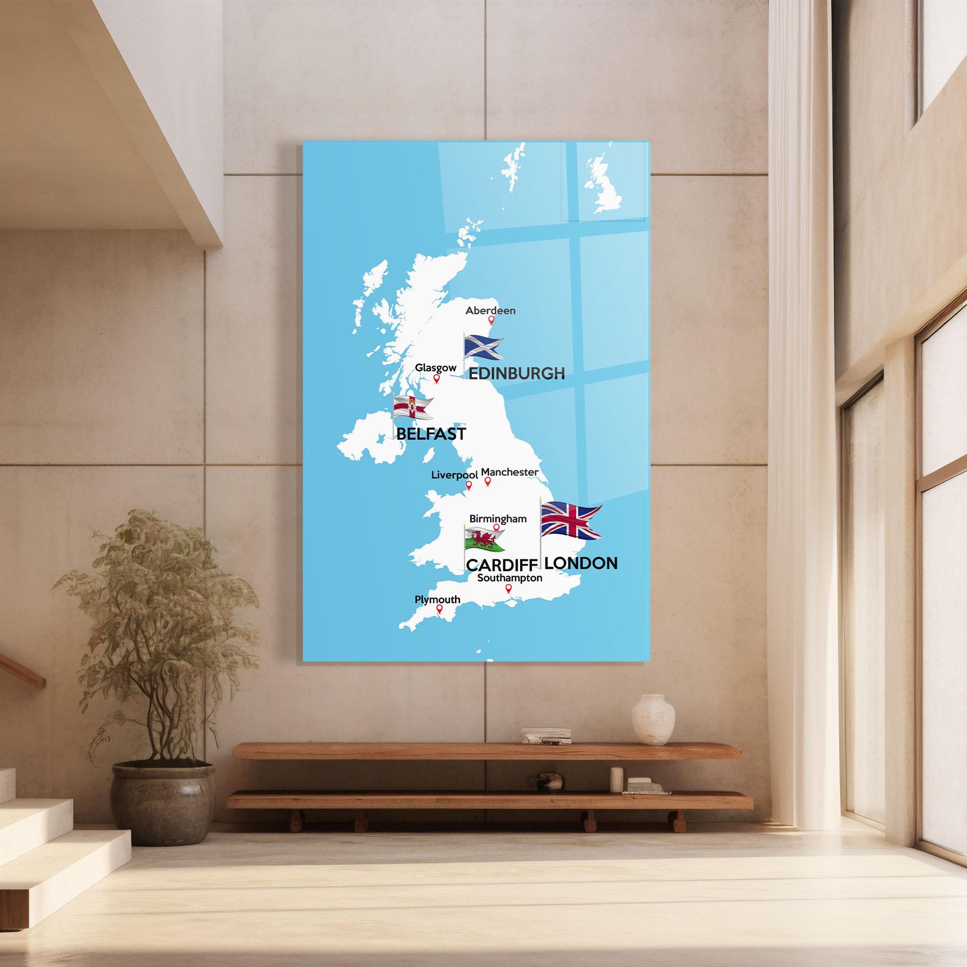 Obraz na Szkle England Map mockup 8