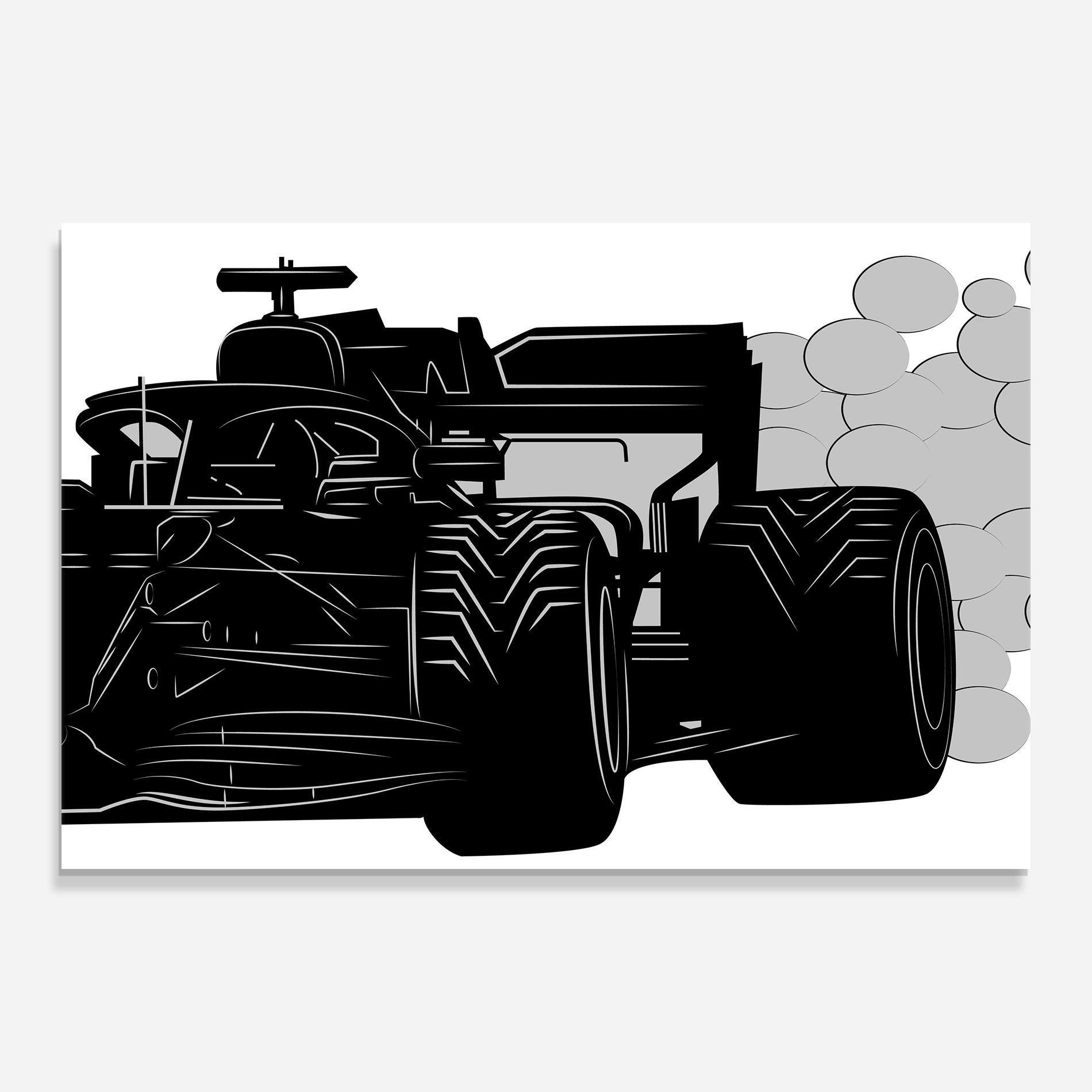 Obraz na Szkle Car F1 Smoke mockup 0
