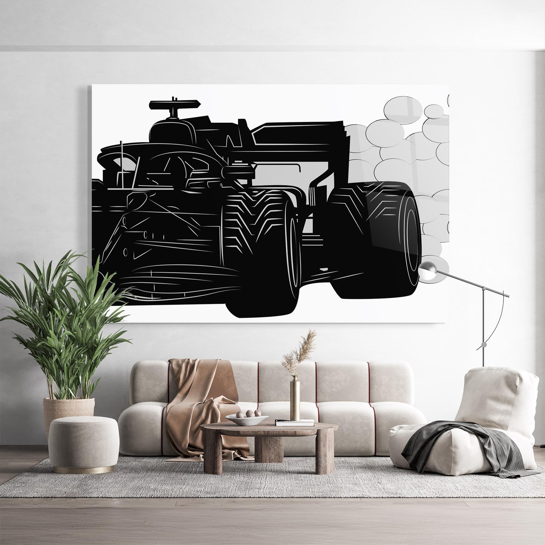 Obraz na Szkle Car F1 Smoke mockup 9