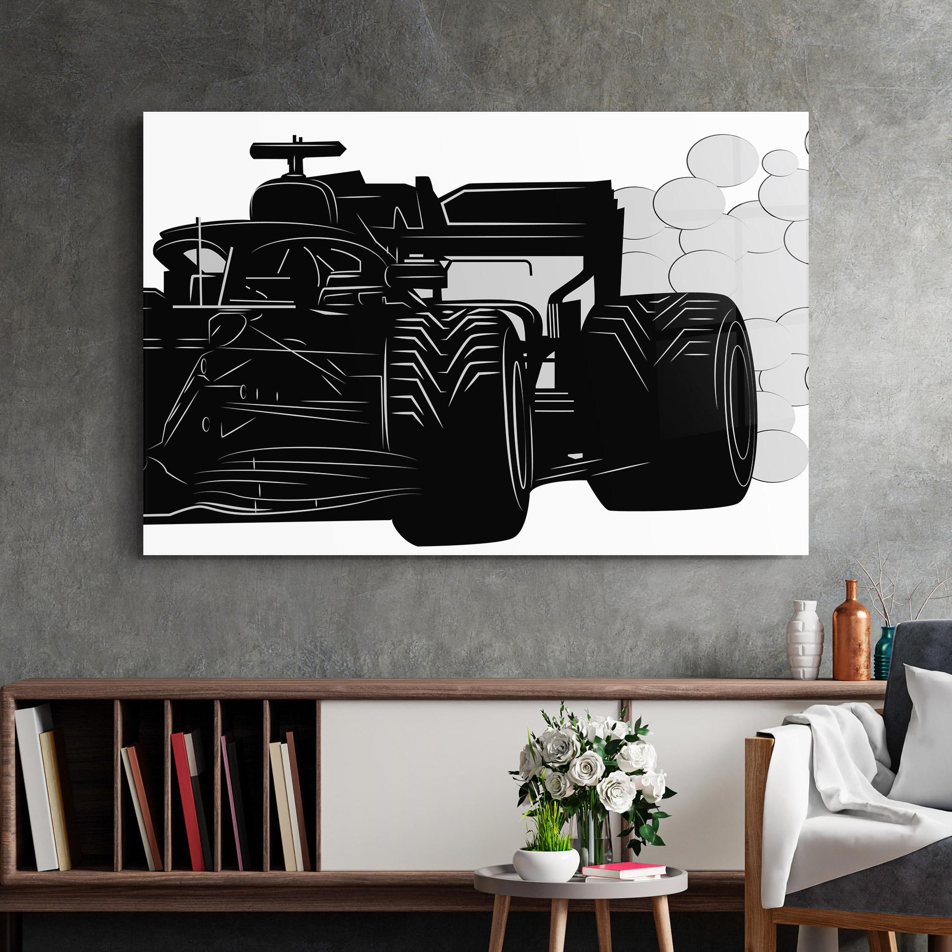 Obraz na Szkle Car F1 Smoke mockup 2