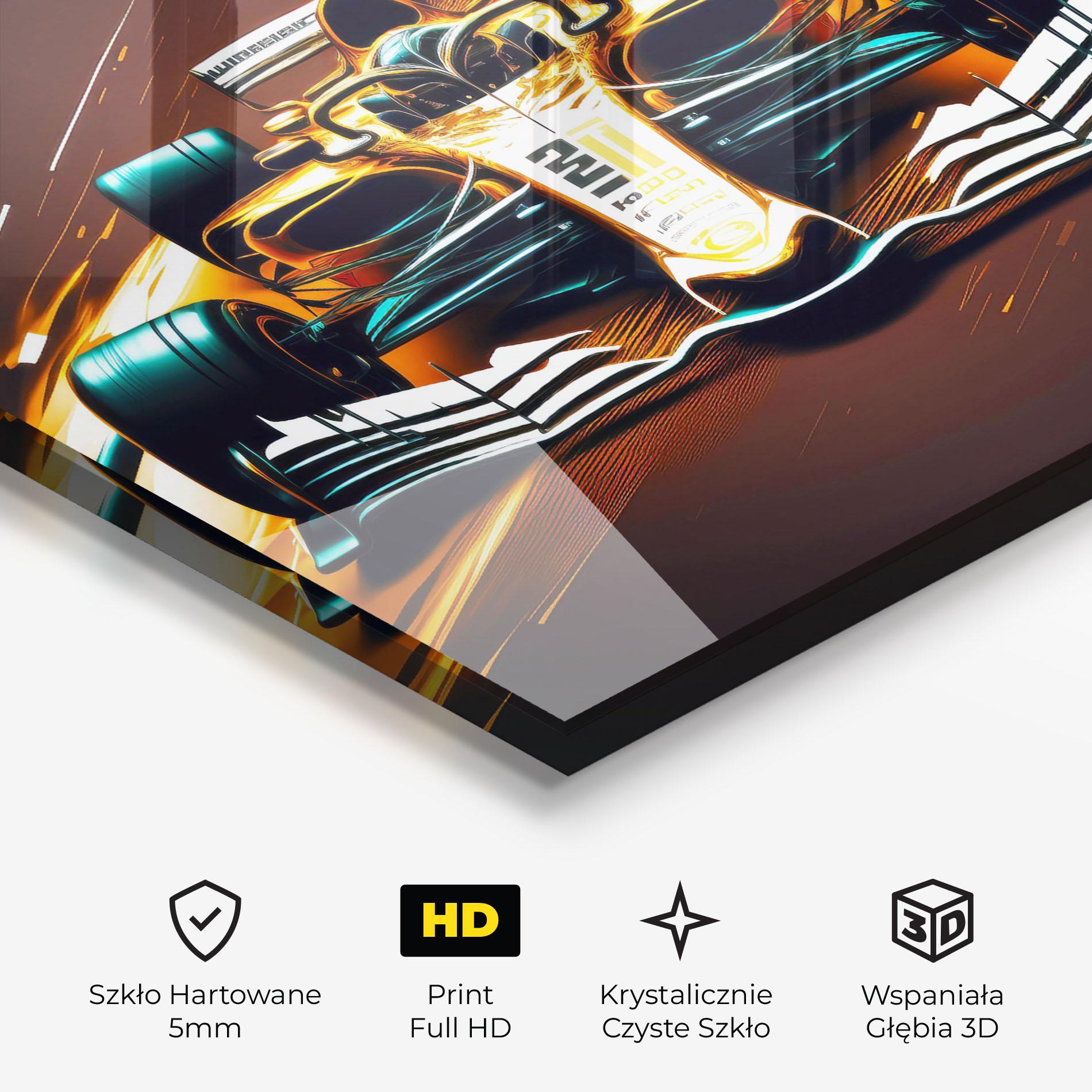 Obraz na Szkle Orange Racing Car mockup 3