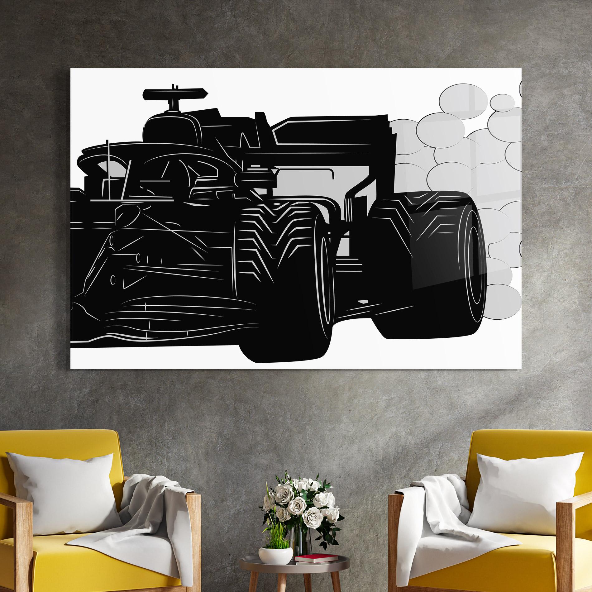 Obraz na Szkle Car F1 Smoke mockup 4