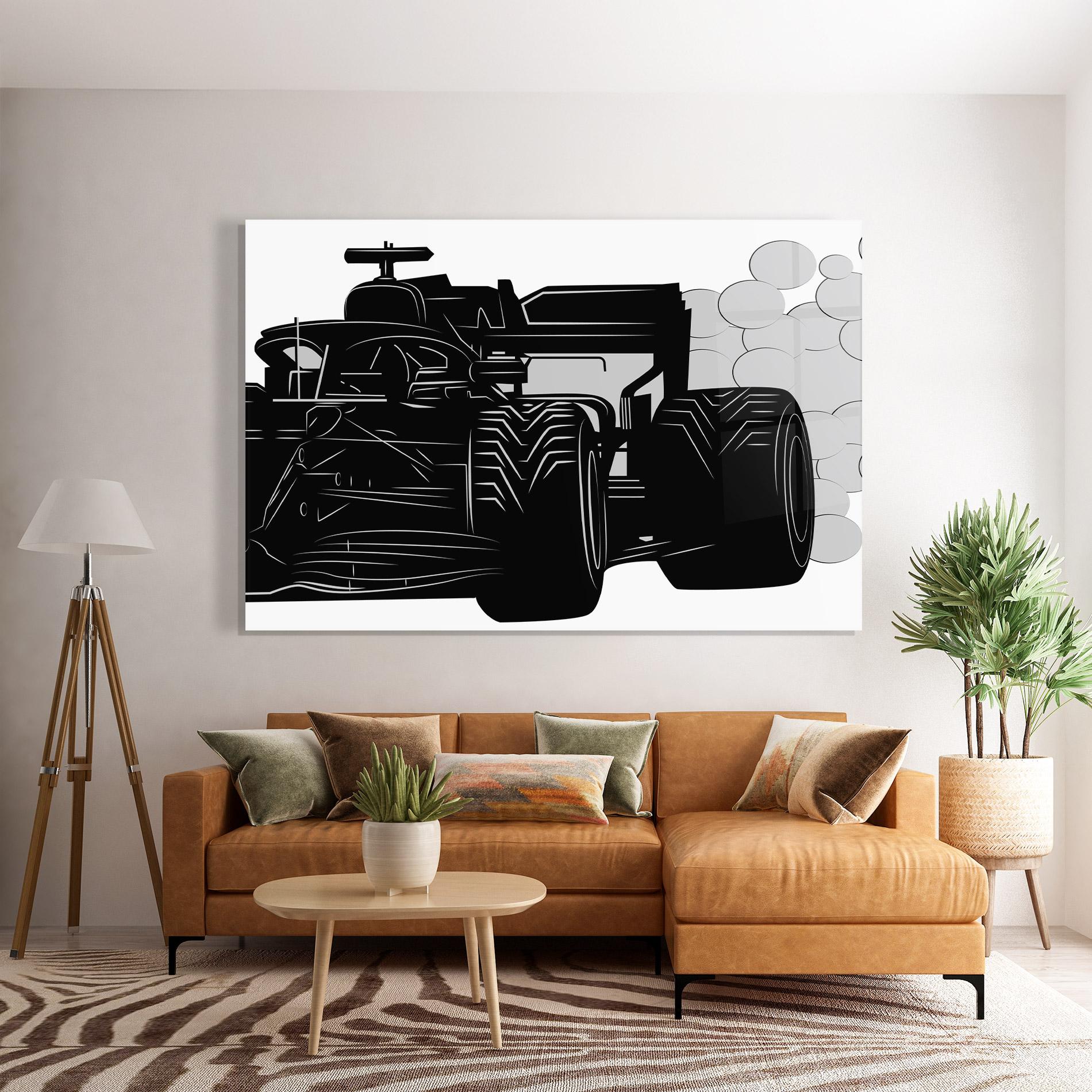 Obraz na Szkle Car F1 Smoke mockup 7