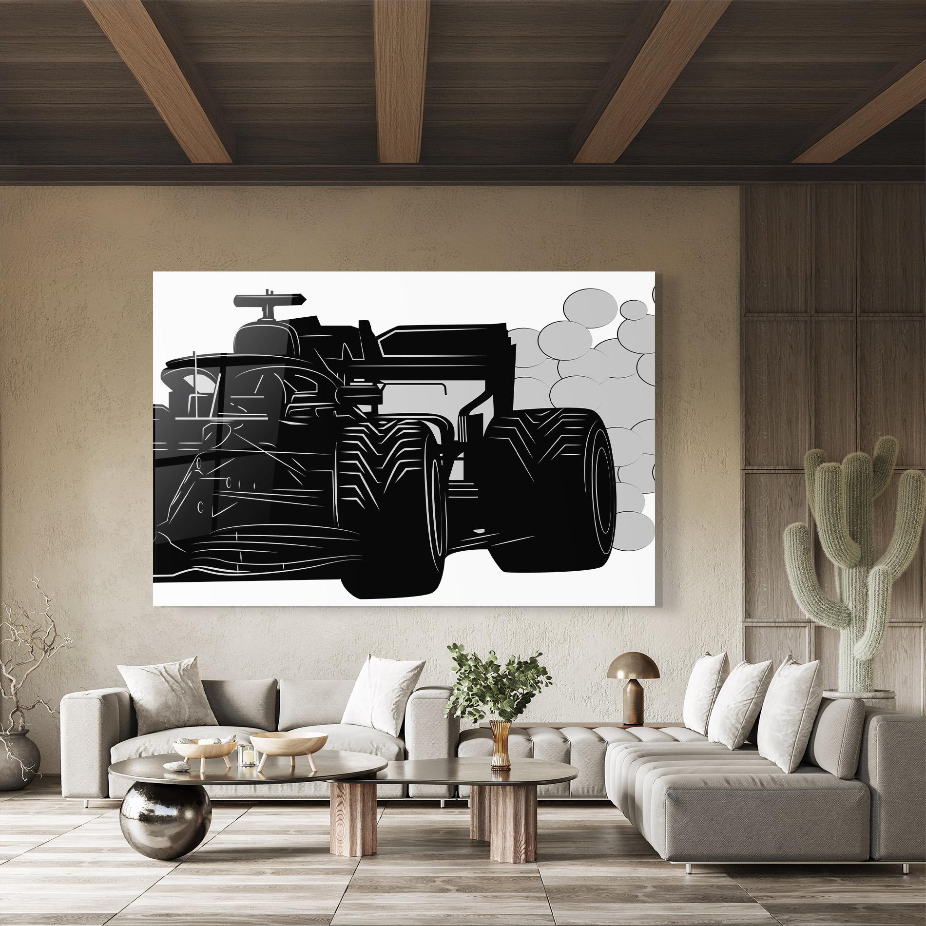 Obraz na Szkle Car F1 Smoke mockup 8