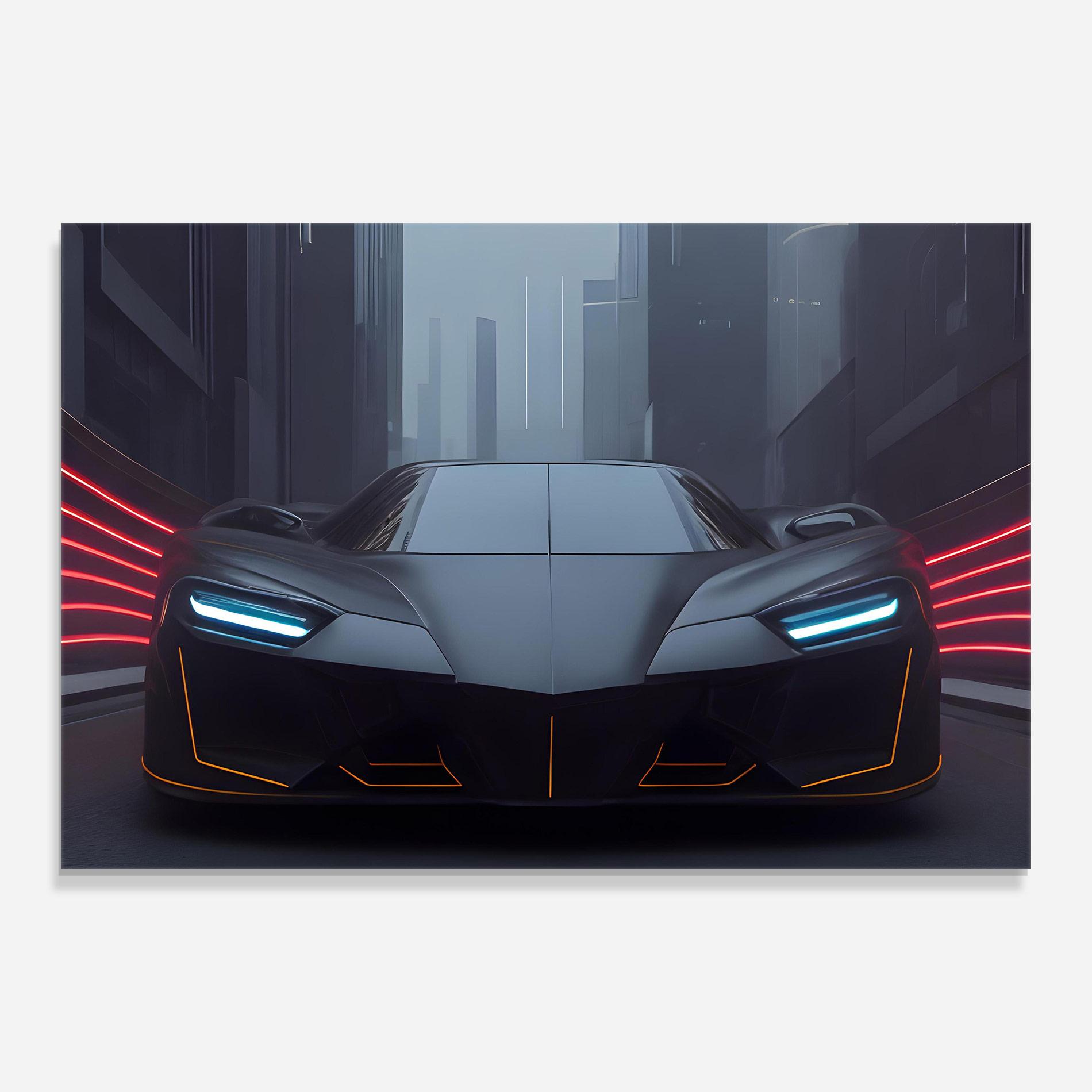 Obraz na Szkle Back Futuristic Hypercar mockup 0