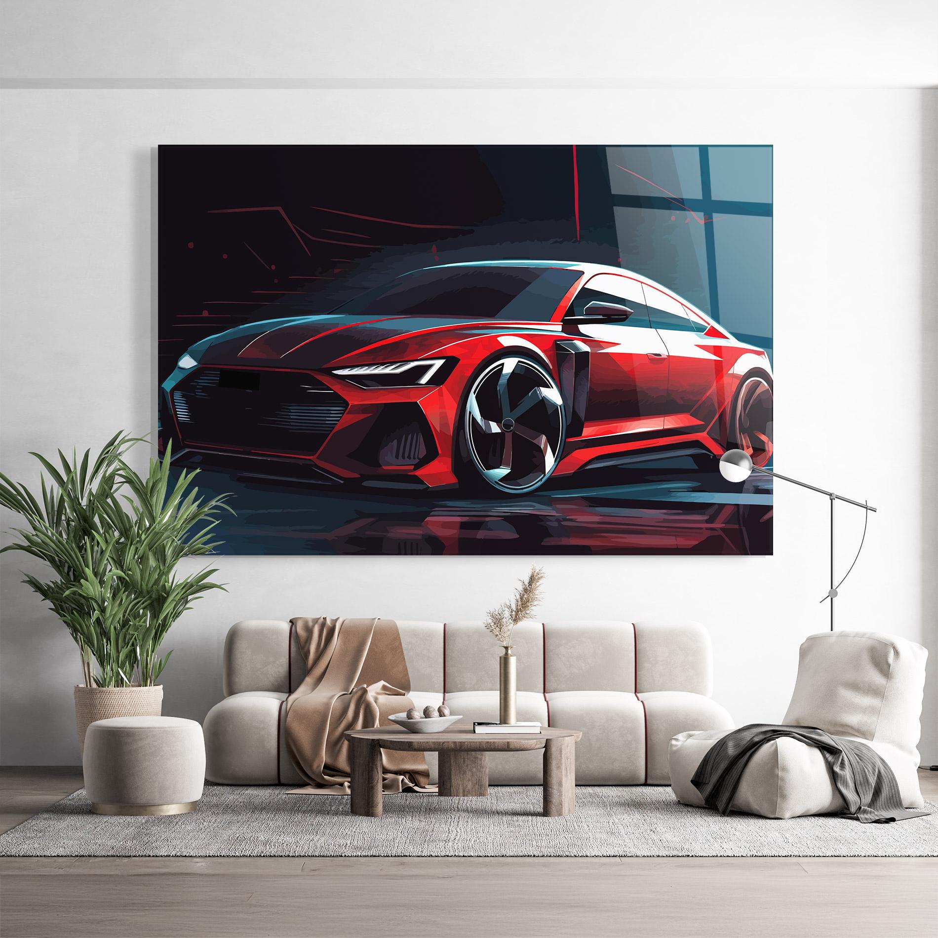 Obraz na Szkle Red Blue Sport Car mockup 9