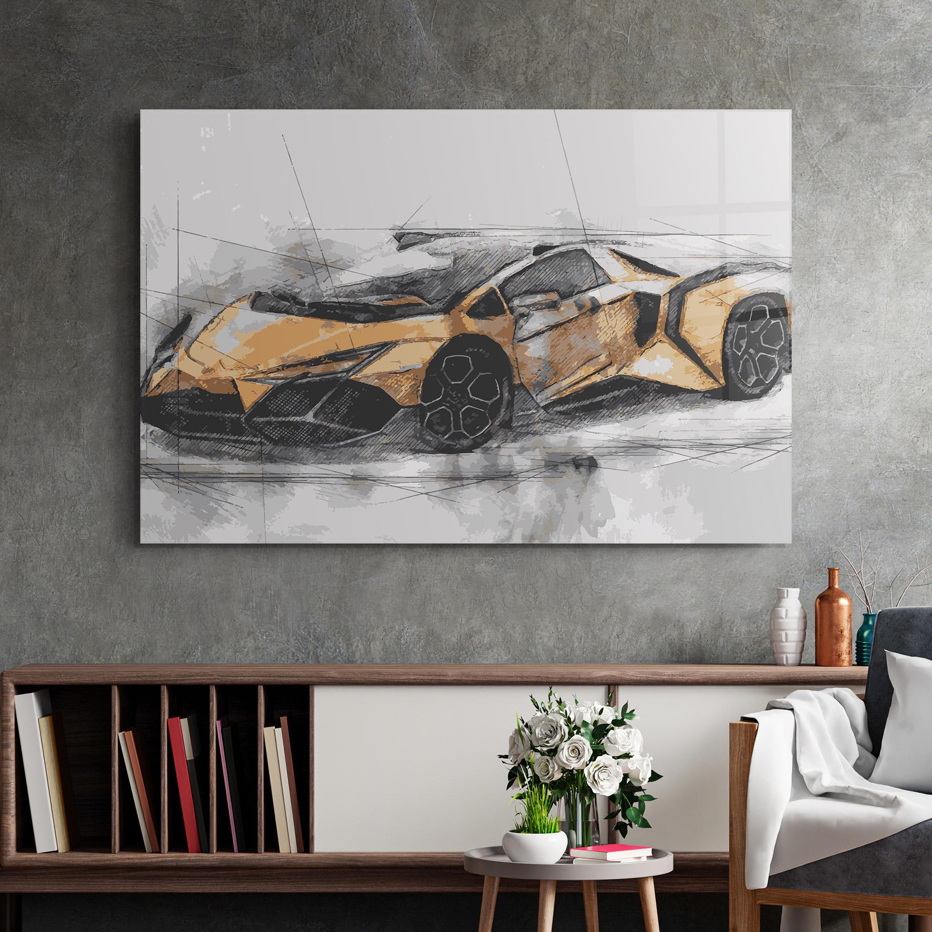 Obraz na Szkle Orange Sport Car mockup 2