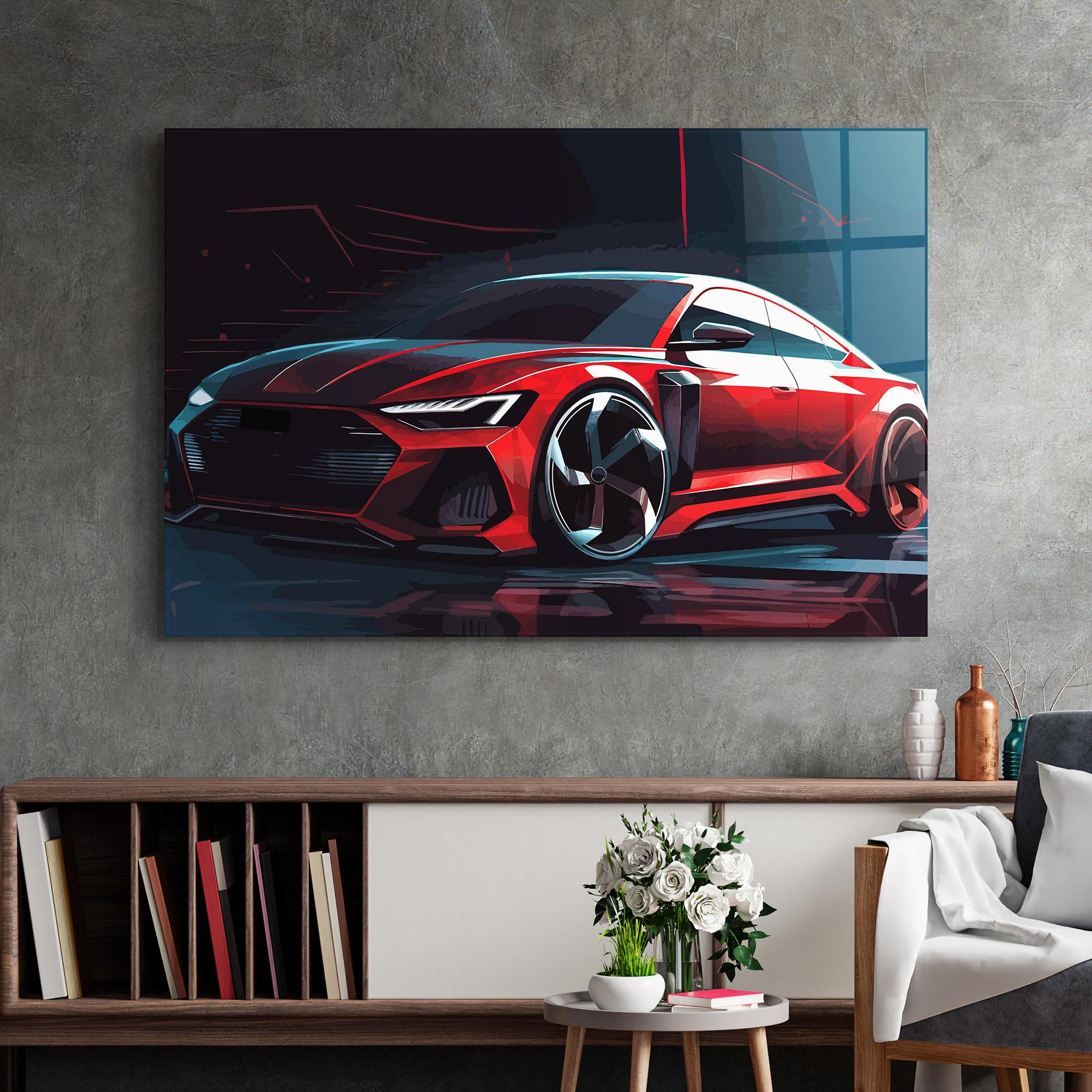 Obraz na Szkle Red Blue Sport Car mockup 2