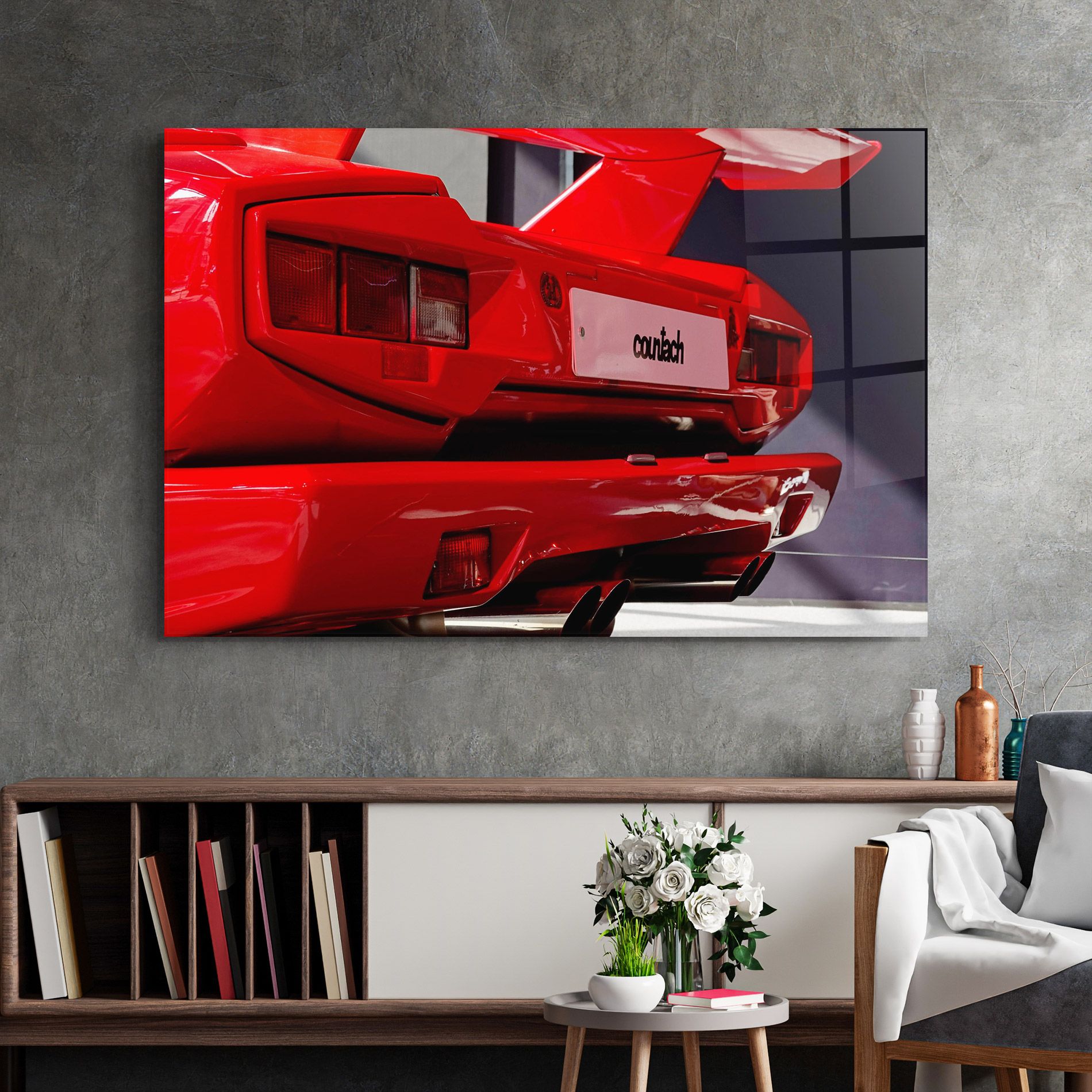 Red Rear Countach mockup 2