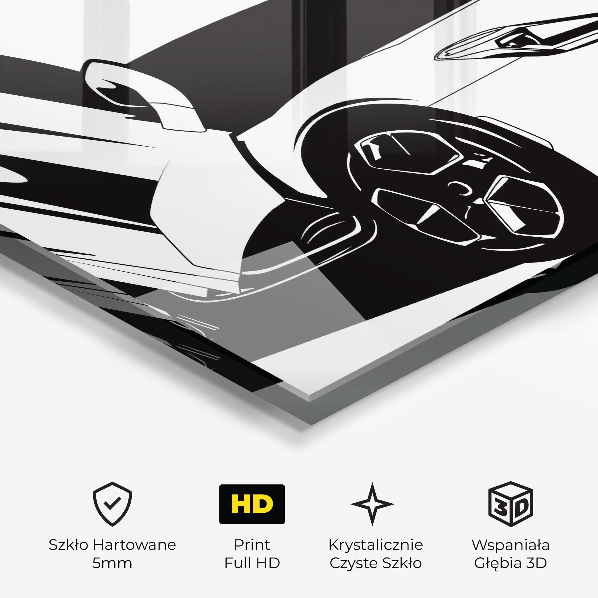 Obraz na Szkle Black White Car mockup 3