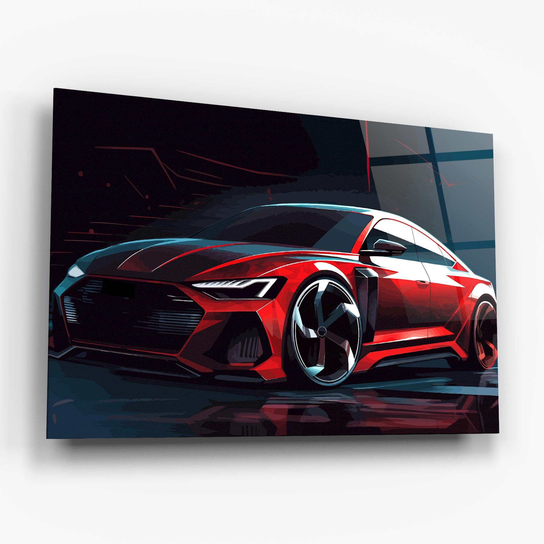 Obraz na Szkle Red Blue Sport Car mockup 6