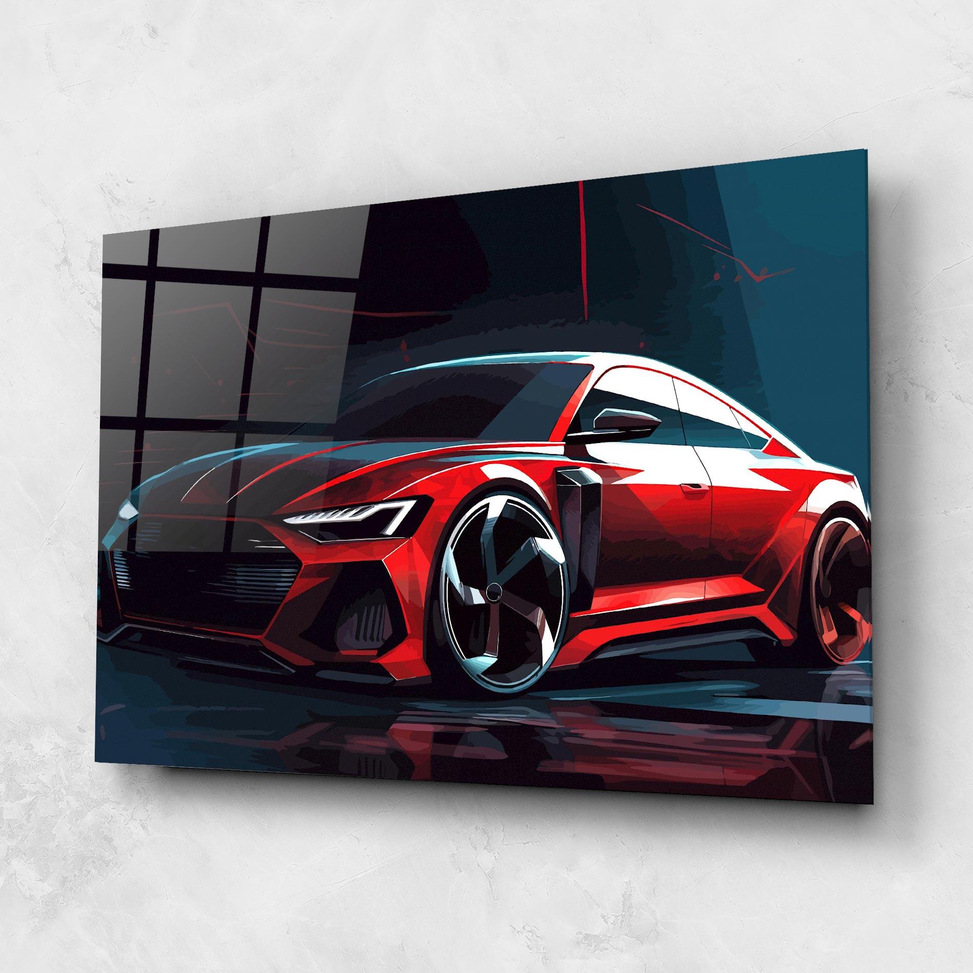 Obraz na Szkle Red Blue Sport Car mockup 1