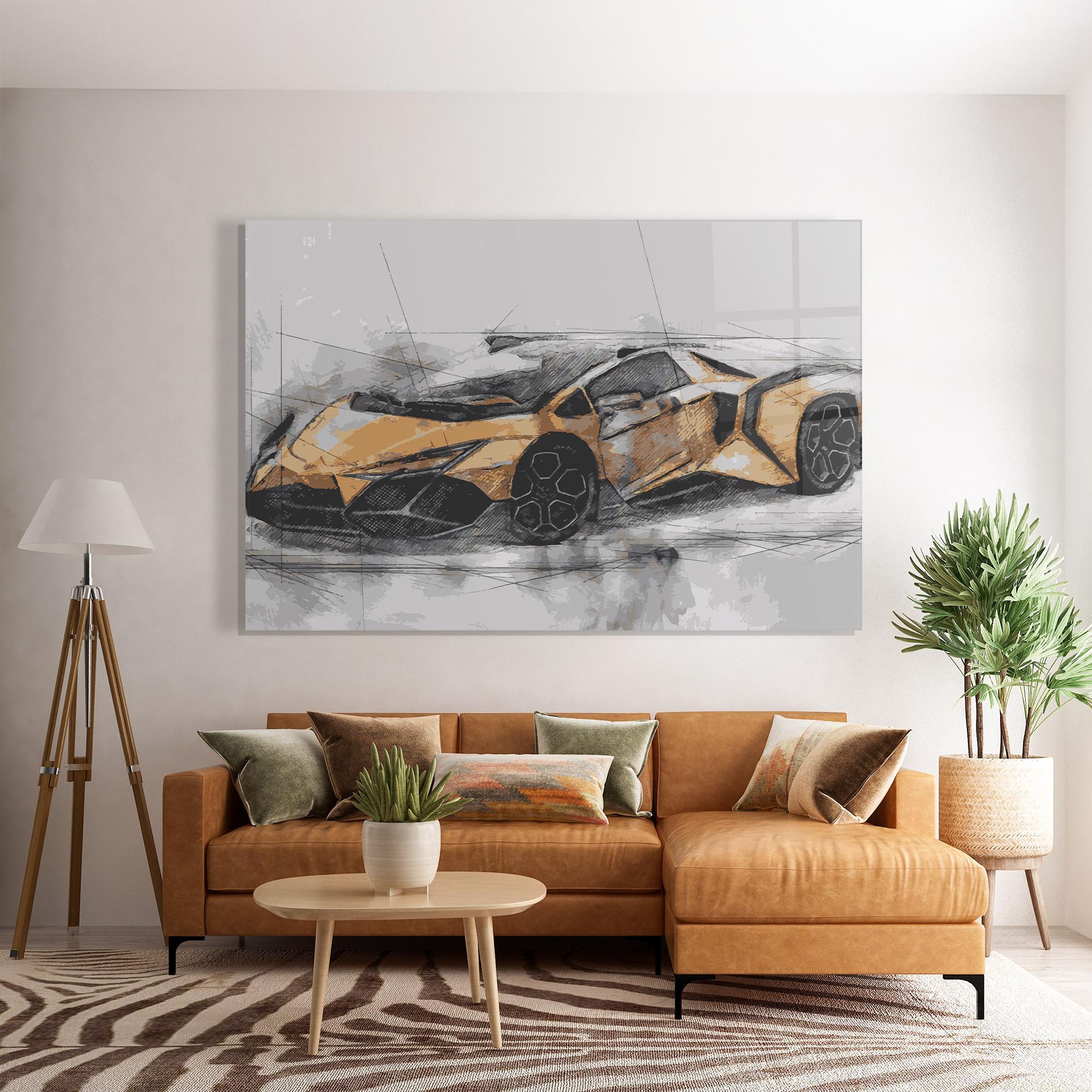 Obraz na Szkle Orange Sport Car mockup 7