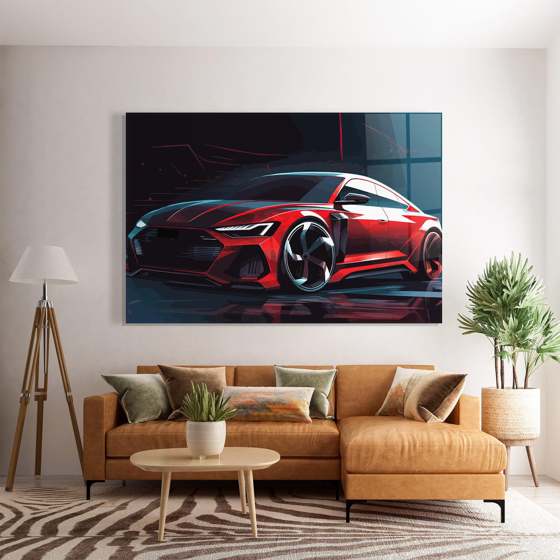 Obraz na Szkle Red Blue Sport Car mockup 7