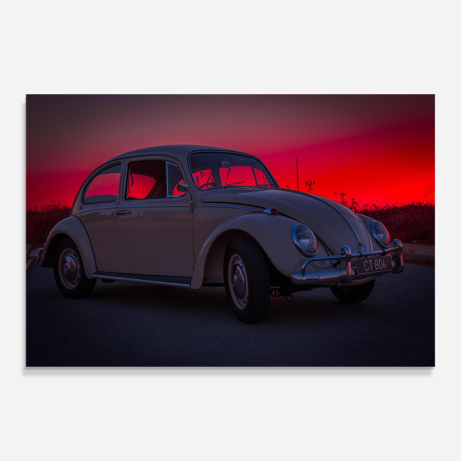 Obraz na Szkle Old Car Sunset mockup 0