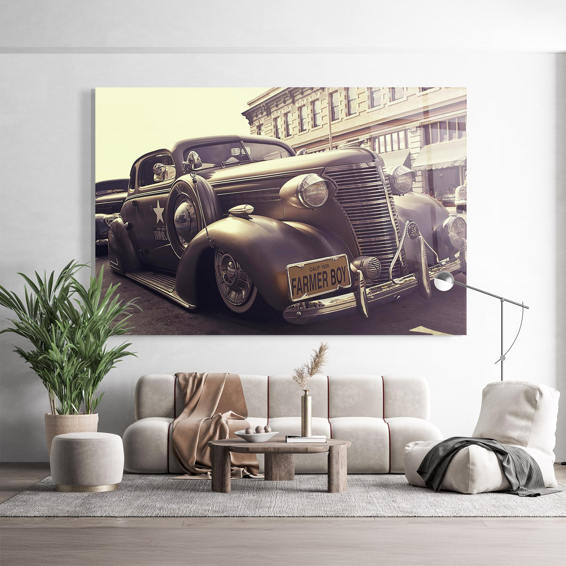Obraz na Szkle Old Classic Car mockup 9