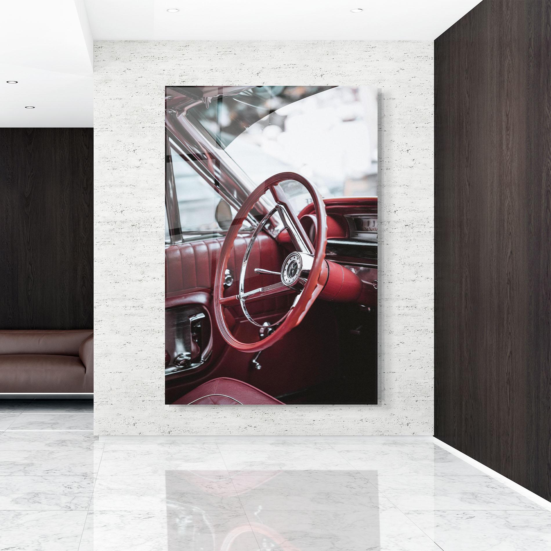 Obraz na Szkle Red Steering Wheel mockup 9