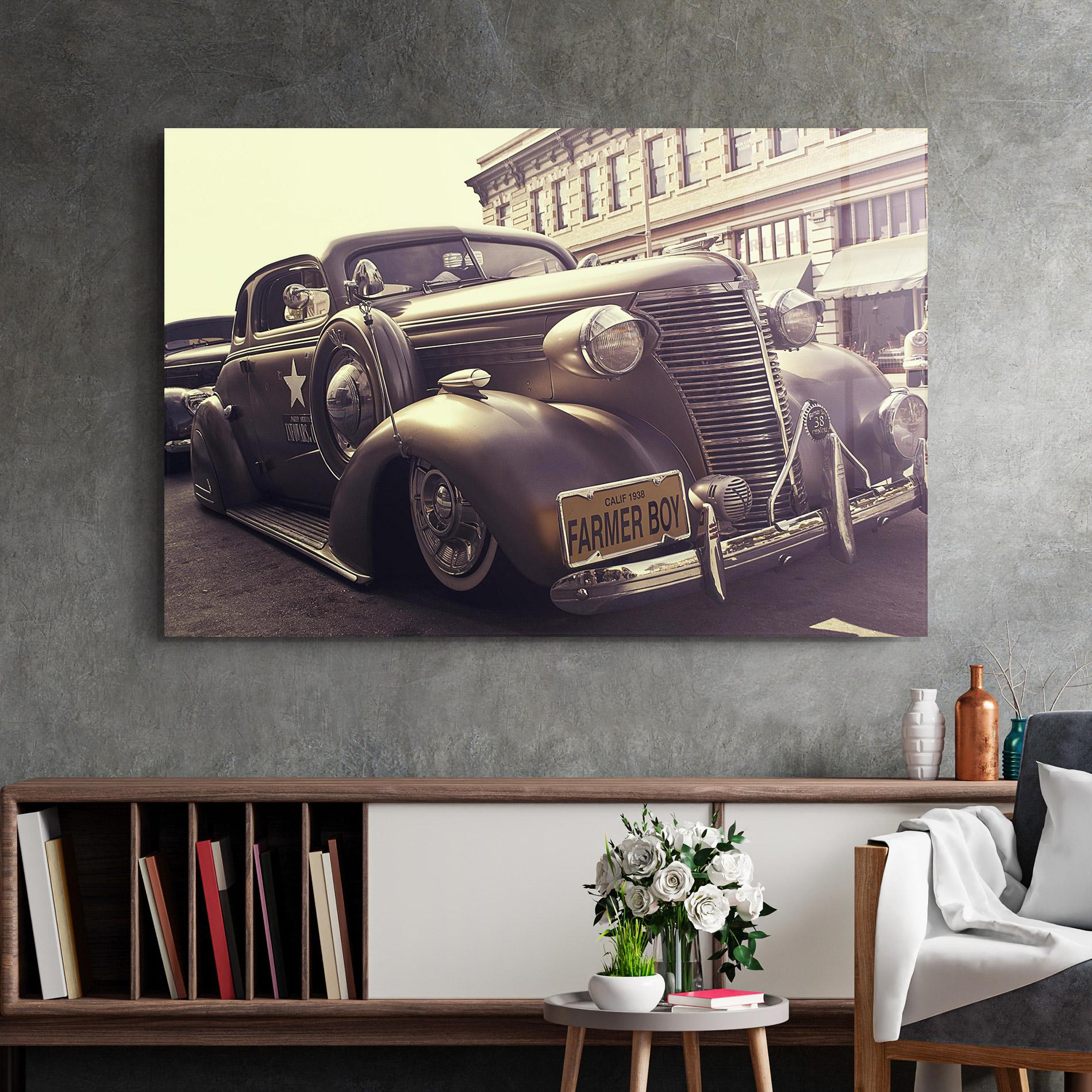 Obraz na Szkle Old Classic Car mockup 2