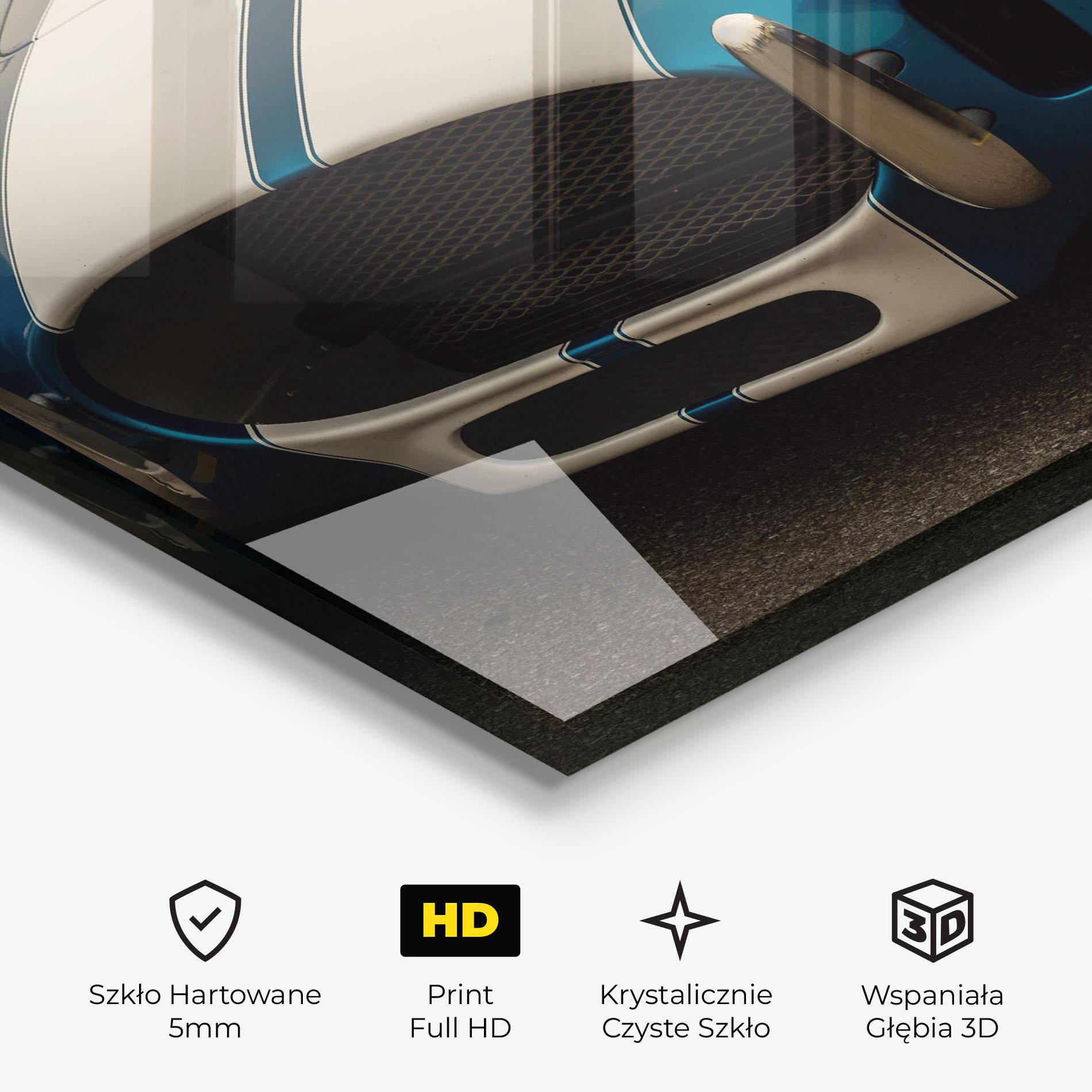 Obraz na Szkle Blue Vintage Car mockup 3