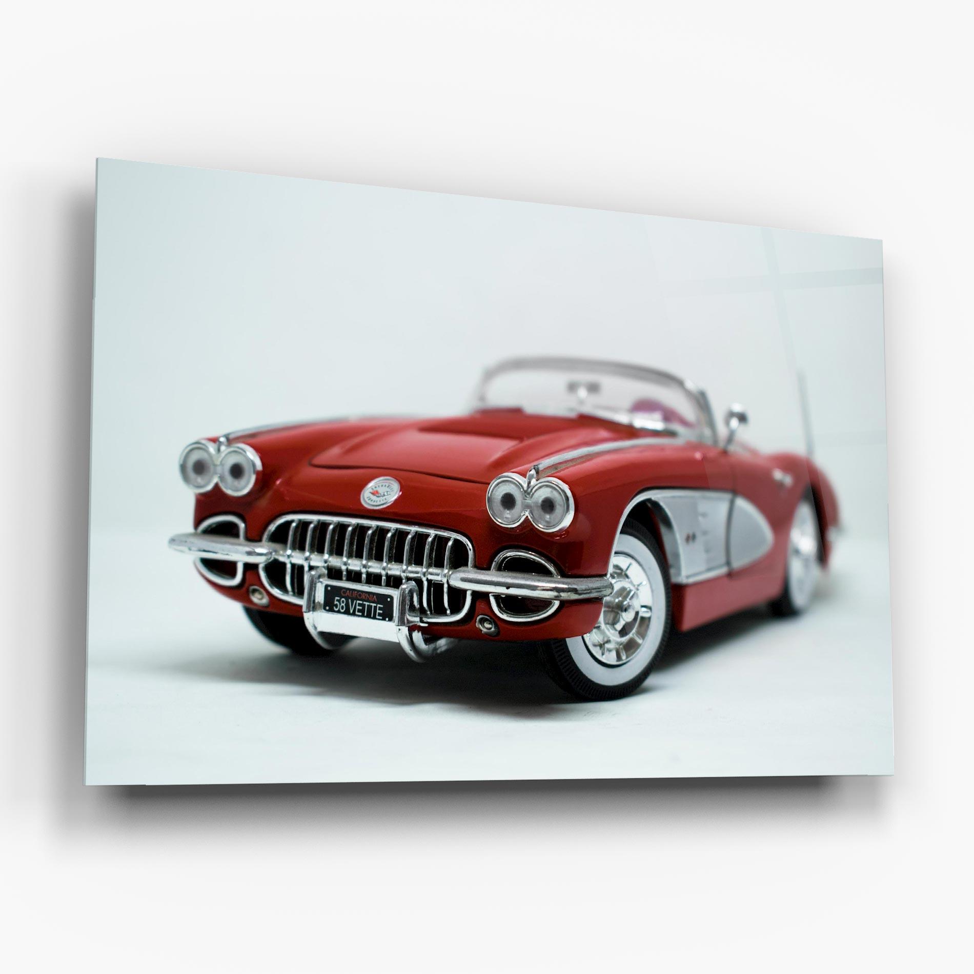Obraz na Szkle Vintage Red Car mockup 6