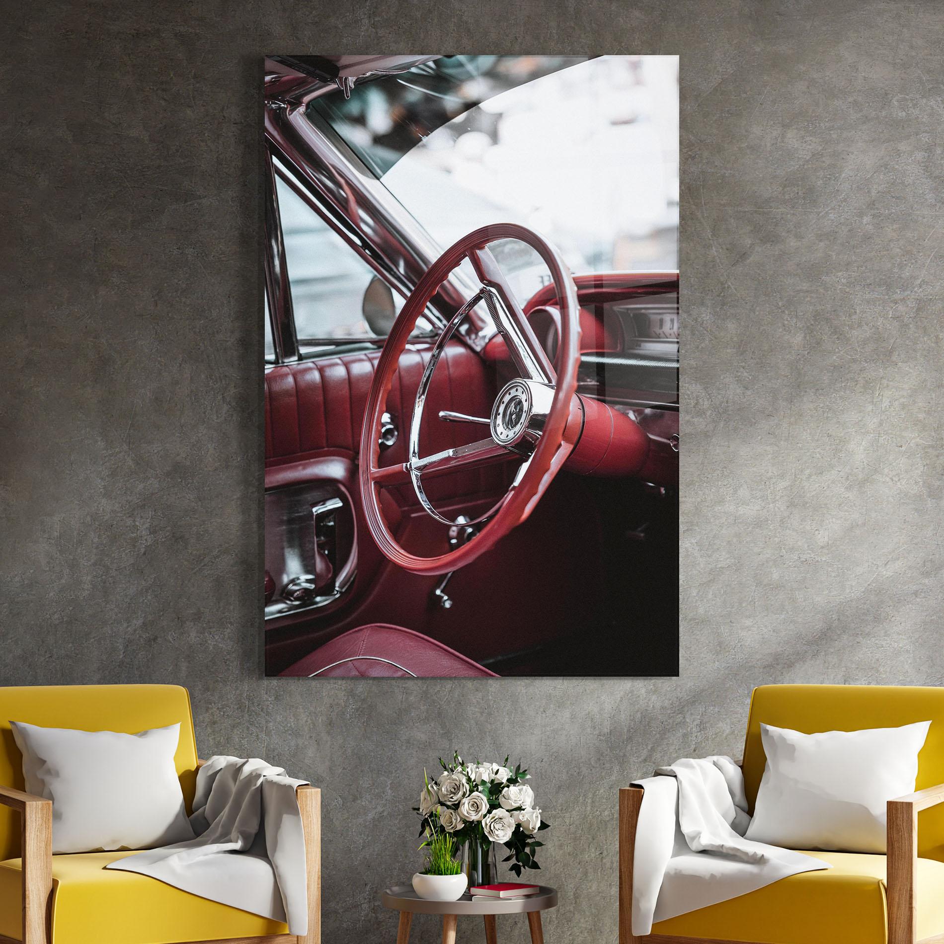 Obraz na Szkle Red Steering Wheel mockup 4