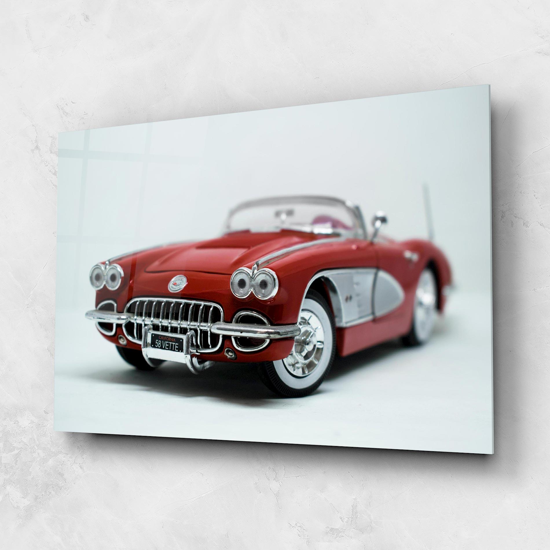 Obraz na Szkle Vintage Red Car mockup 1