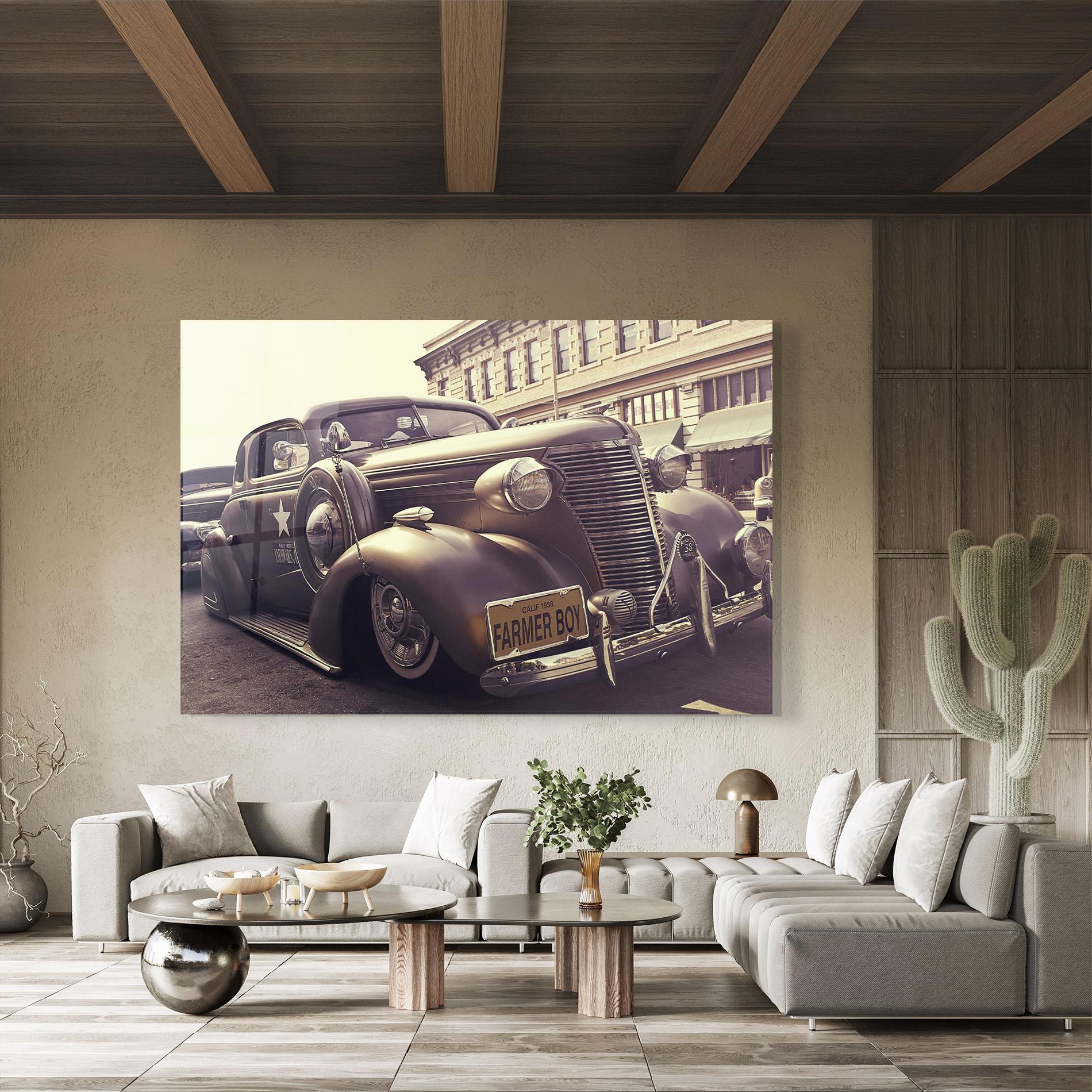 Obraz na Szkle Old Classic Car mockup 8