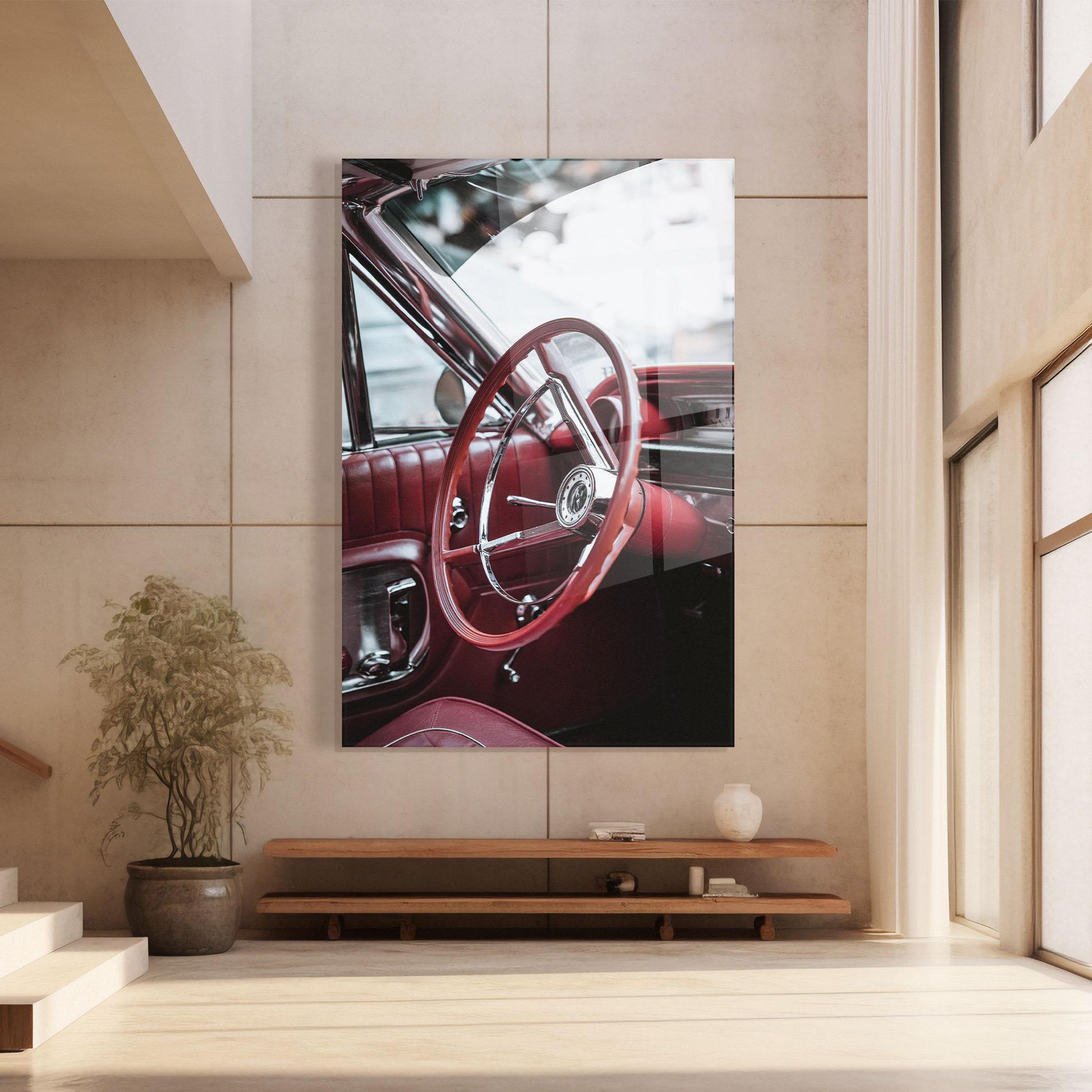 Obraz na Szkle Red Steering Wheel mockup 8