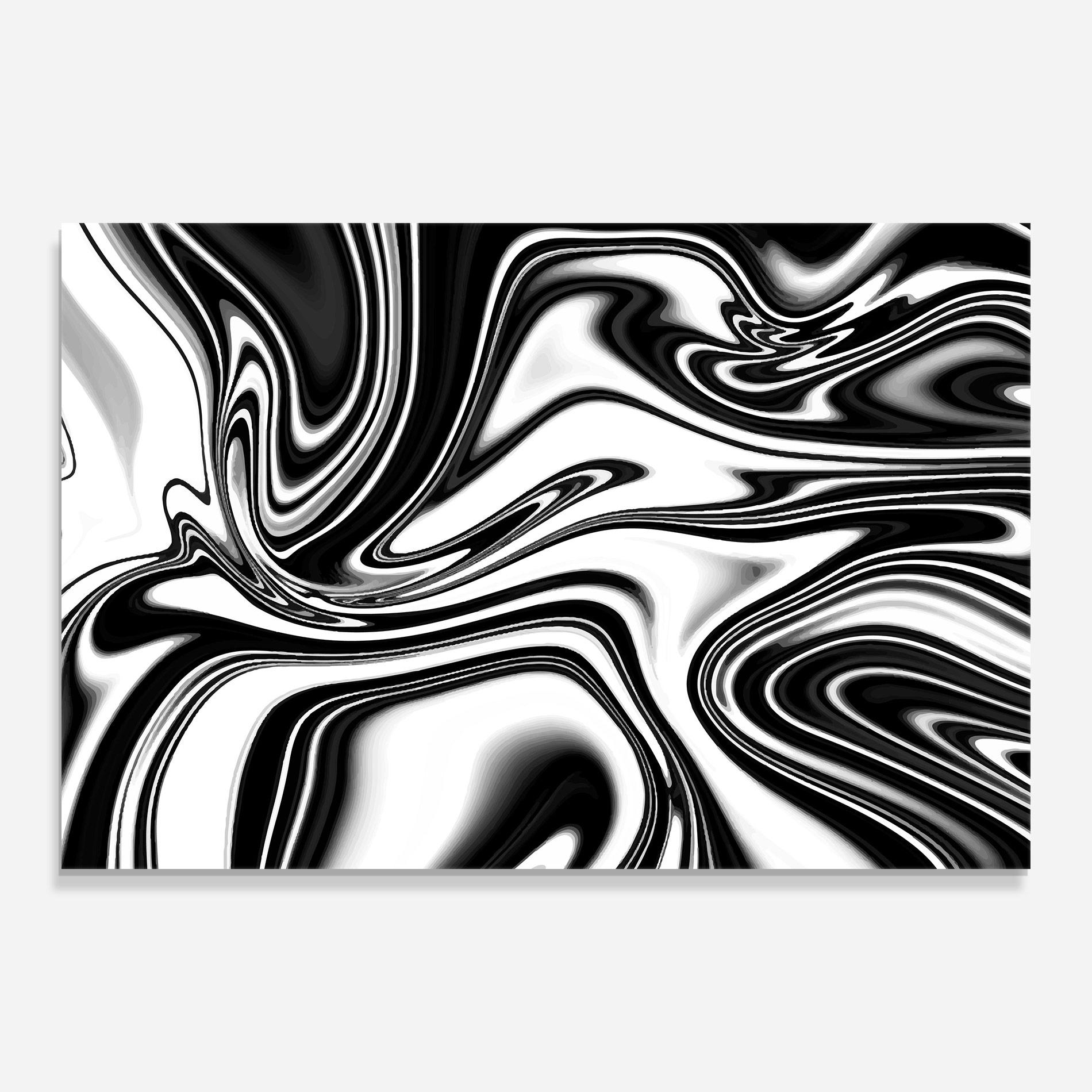 Obraz na Szkle Black White Liquid mockup 0