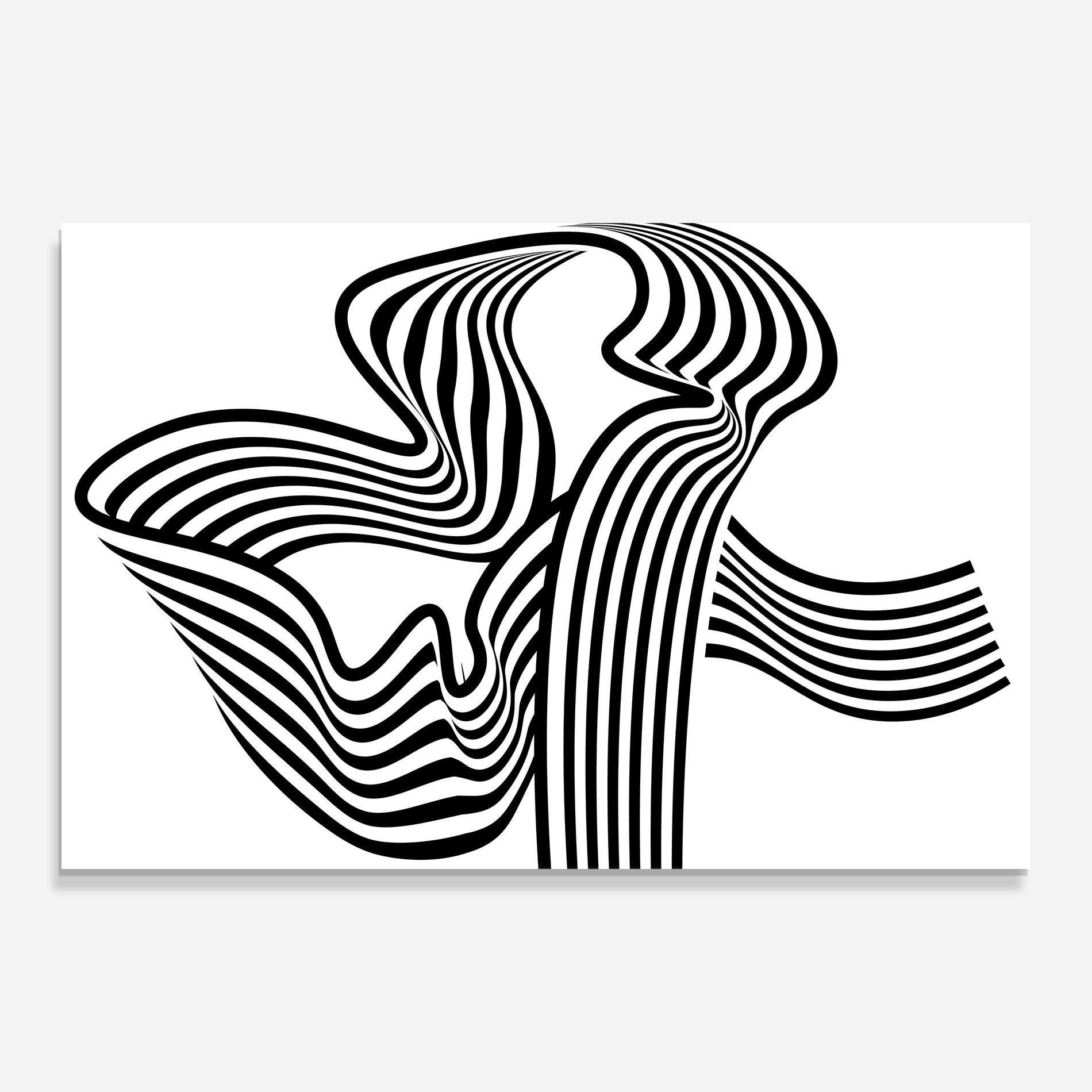 Obraz na Szkle Black White Wave mockup 0