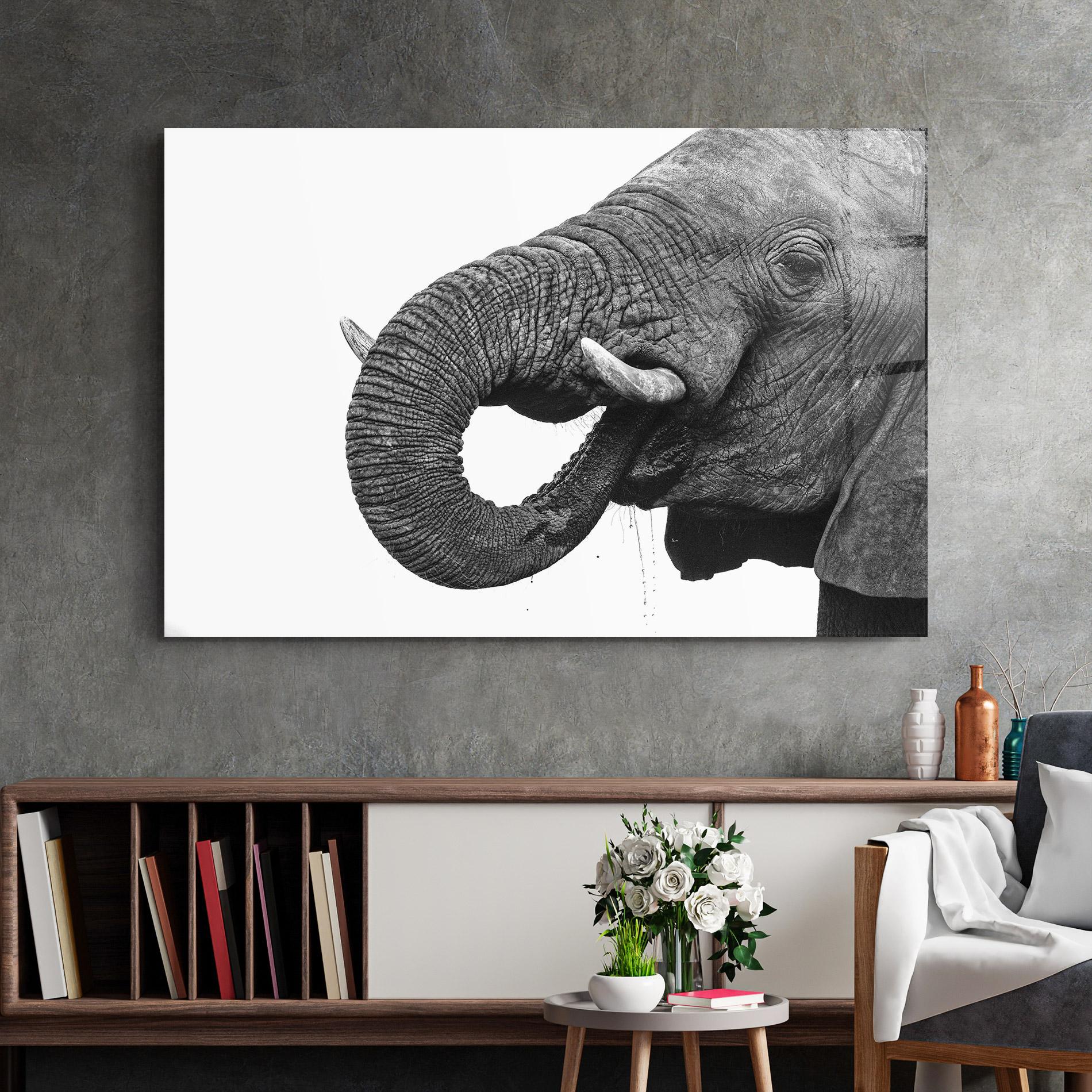 Obraz na Szkle Elephant Drinking mockup 2